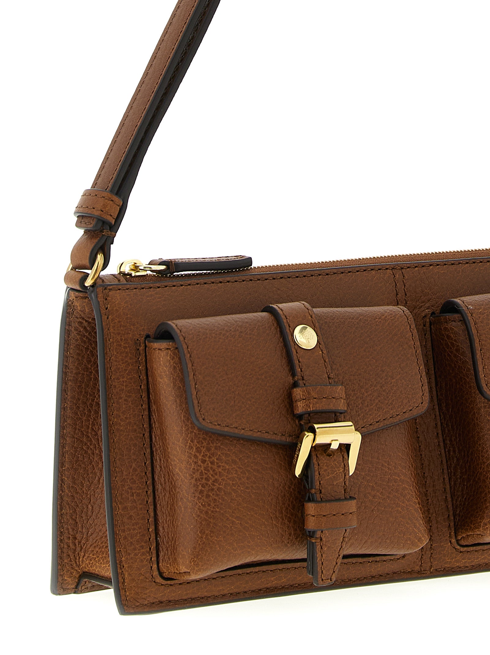 Mulberry Braunes Kalbsleder Damen Crossbody Tasche