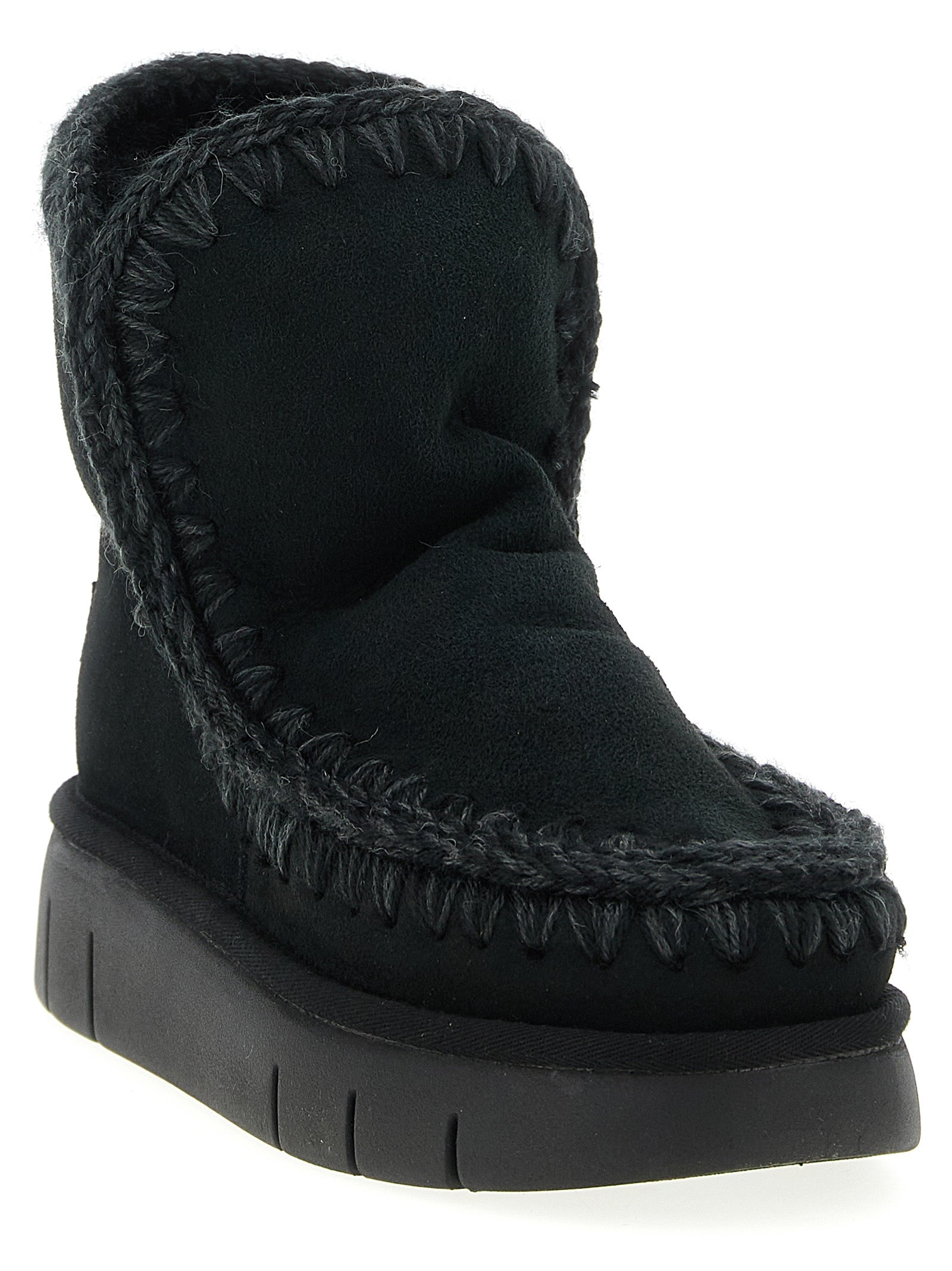 Mou Schwarze Stiefeletten aus Lammleder