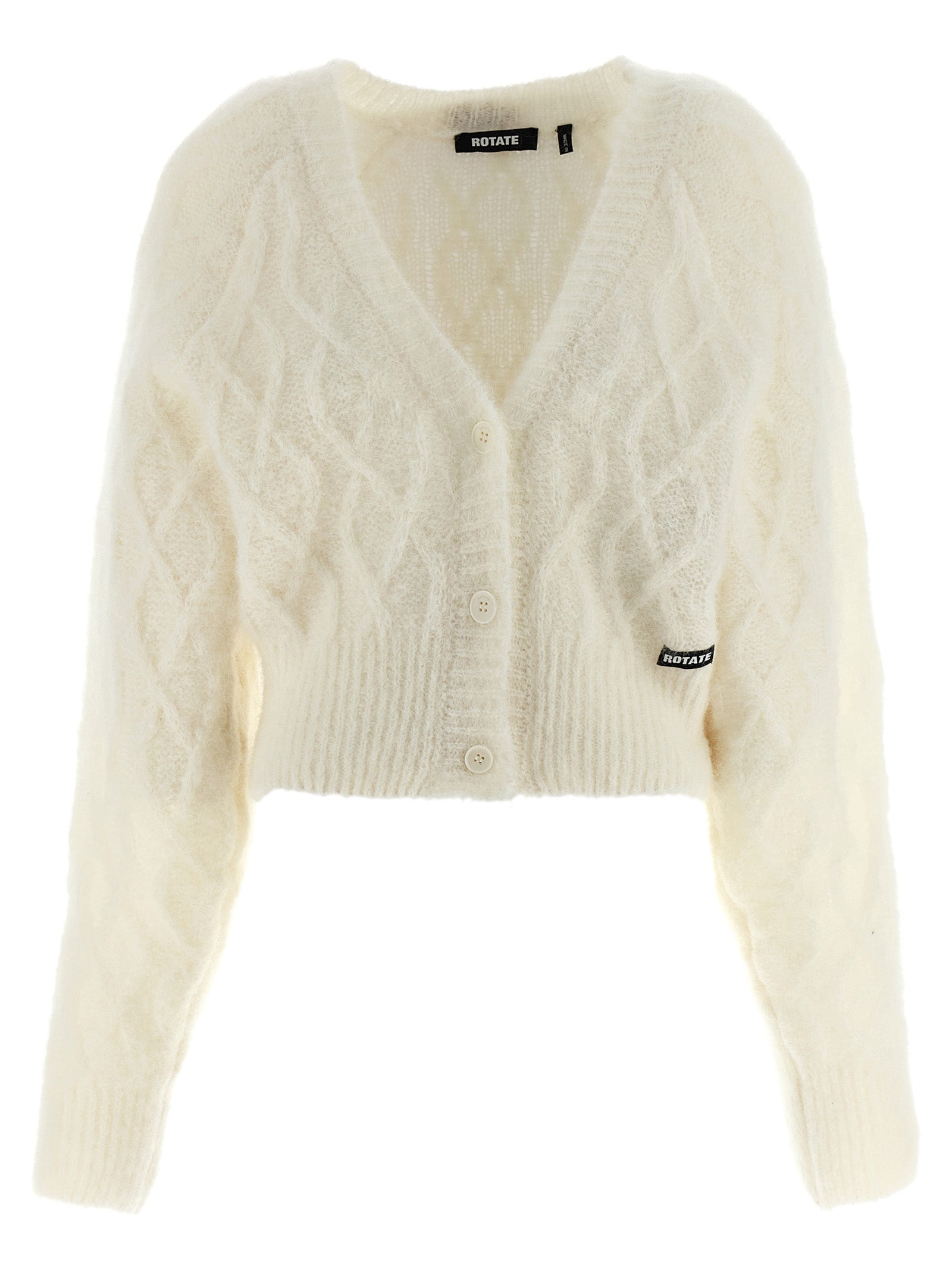 ROTATE BIRGER CHRISTENSEN Weiße Strickjacke aus Alpakawolle