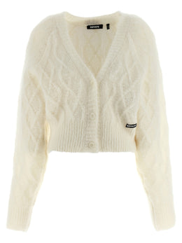 ROTATE BIRGER CHRISTENSEN Weiße Strickjacke aus Alpakawolle
