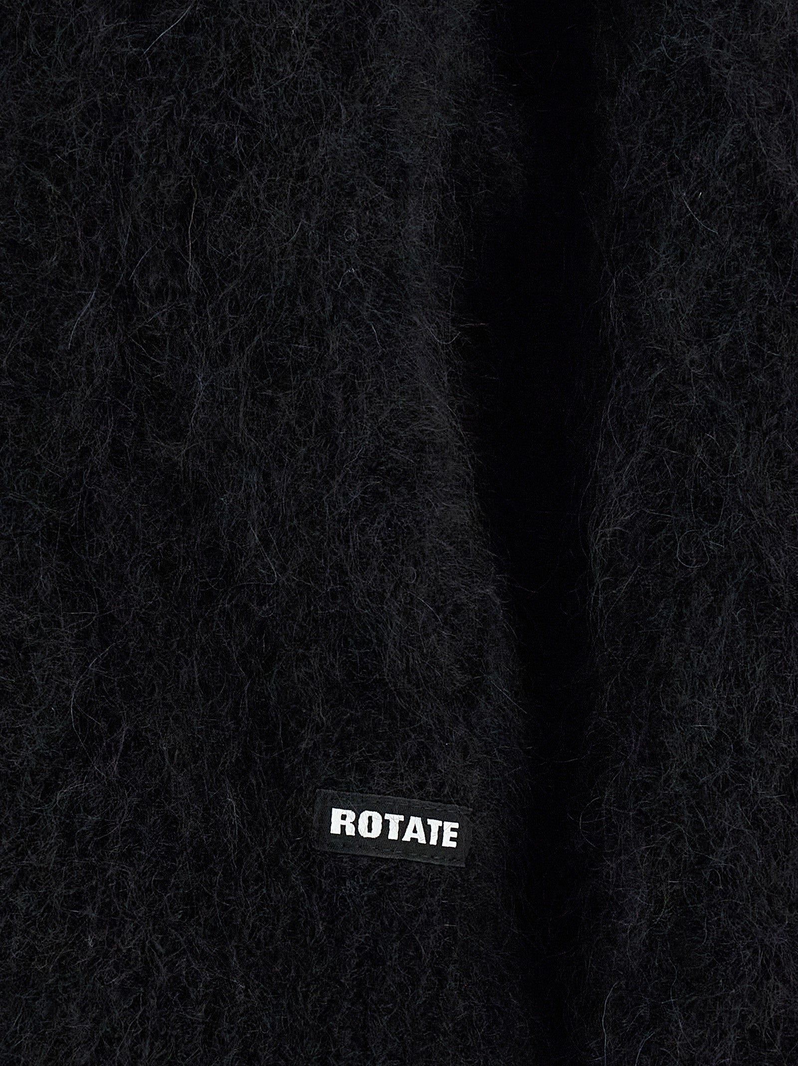 ROTATE BIRGER CHRISTENSEN Schwarzer Cardigan aus Alpakaleder