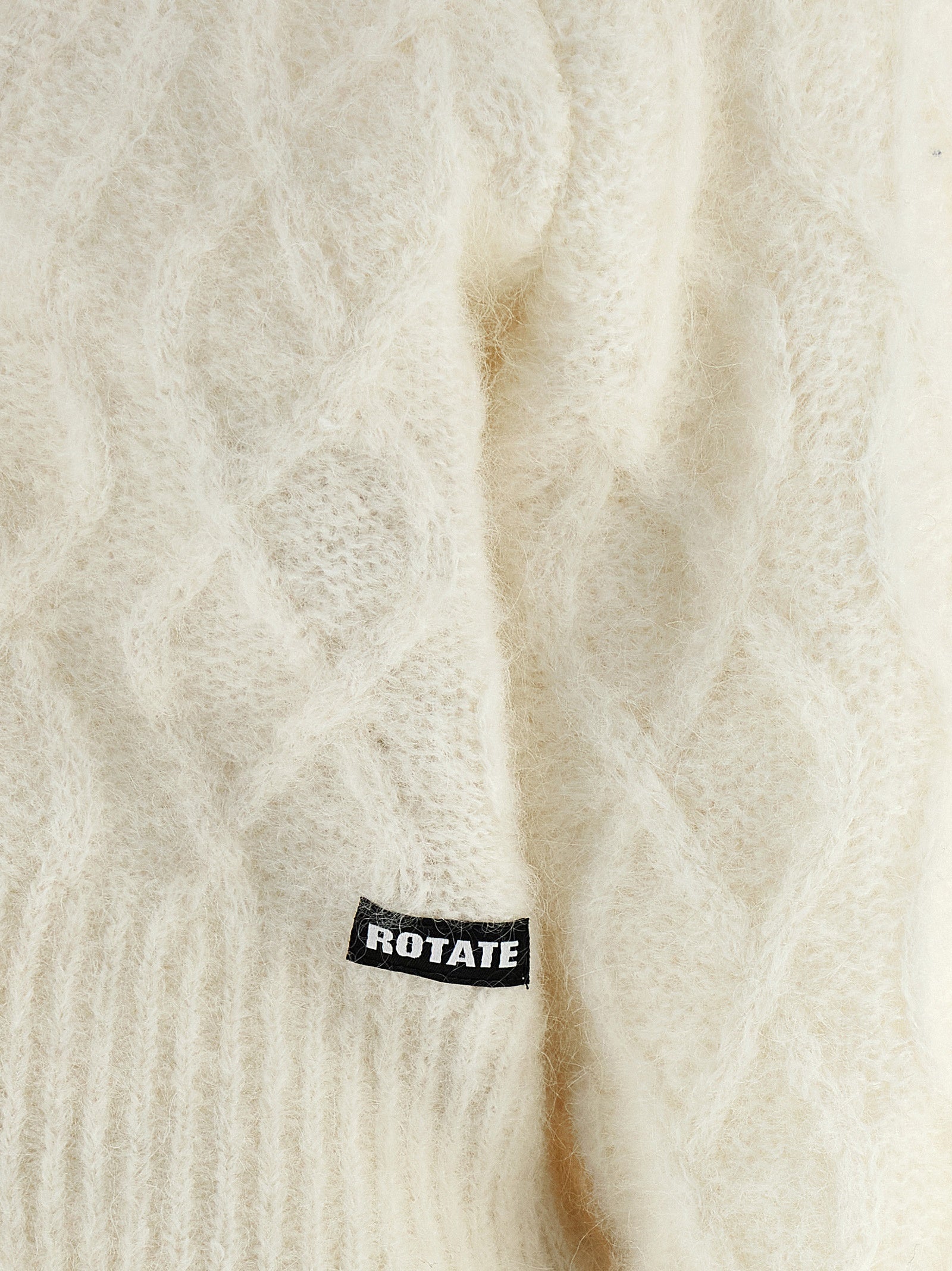 ROTATE BIRGER CHRISTENSEN Weiße Strickjacke aus Alpakawolle