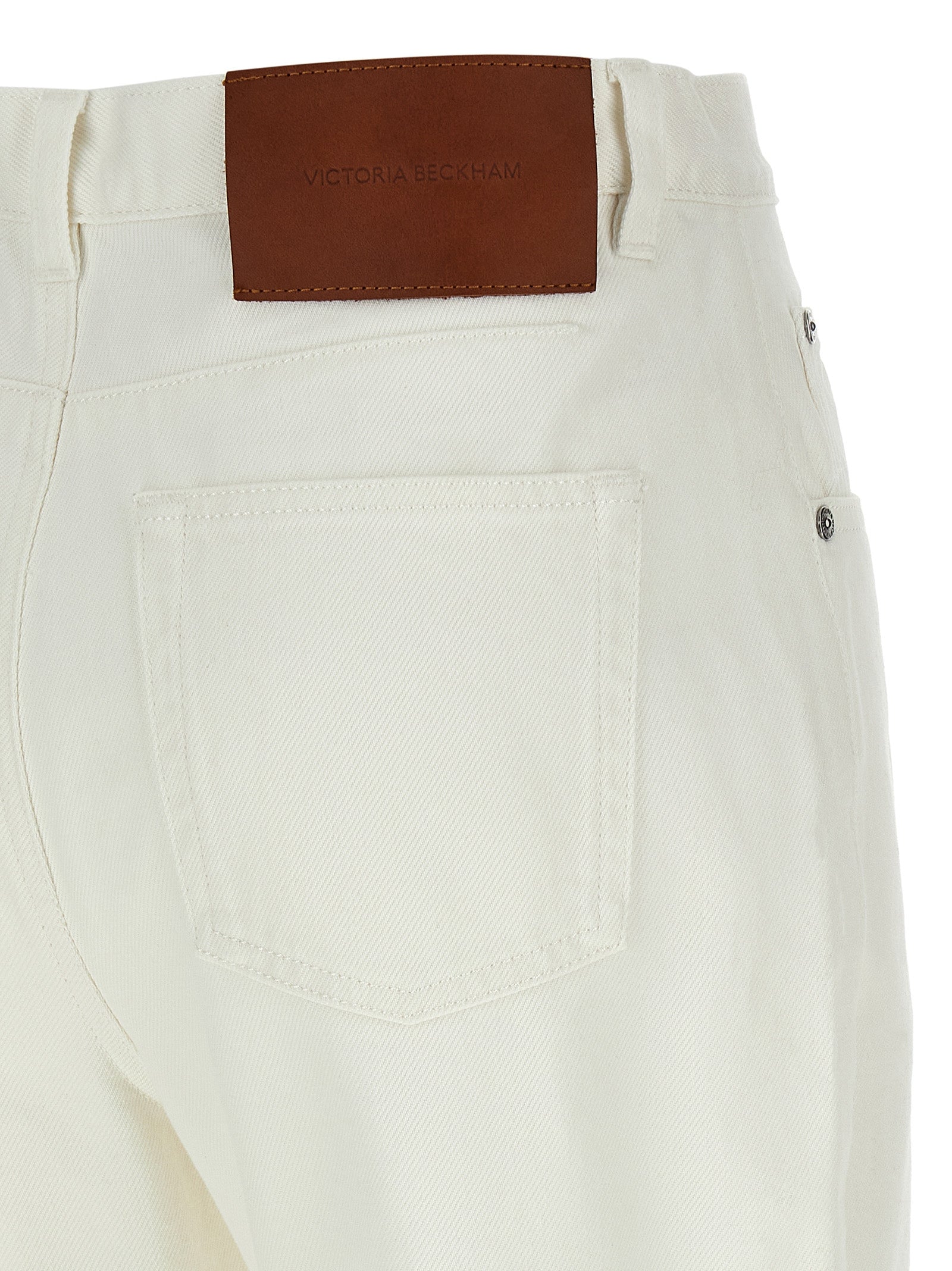 Victoria Beckham Weiße High-Waist-Jeans aus Baumwolle