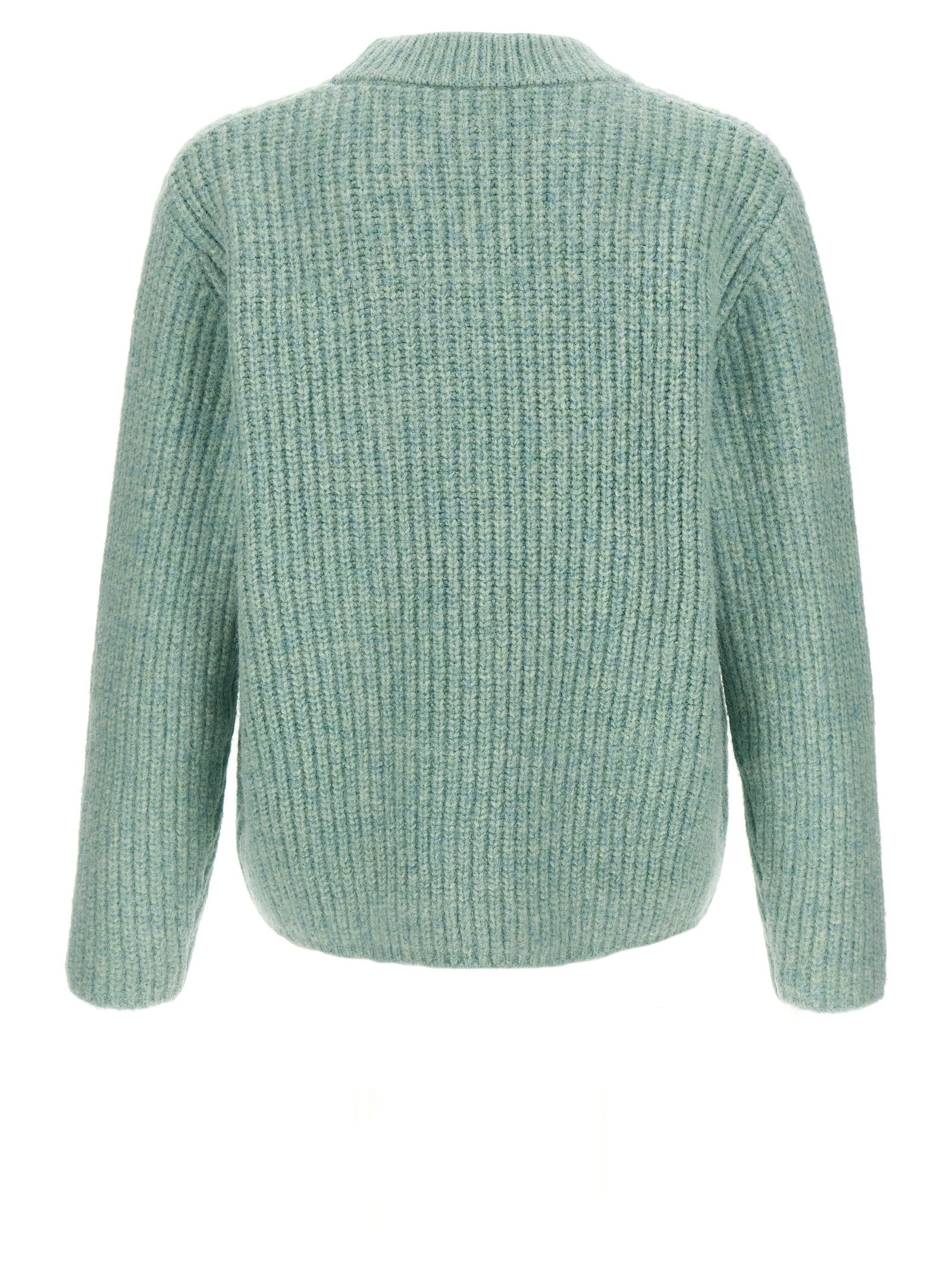 SÉFR Blauer Marabou-Strickjacke