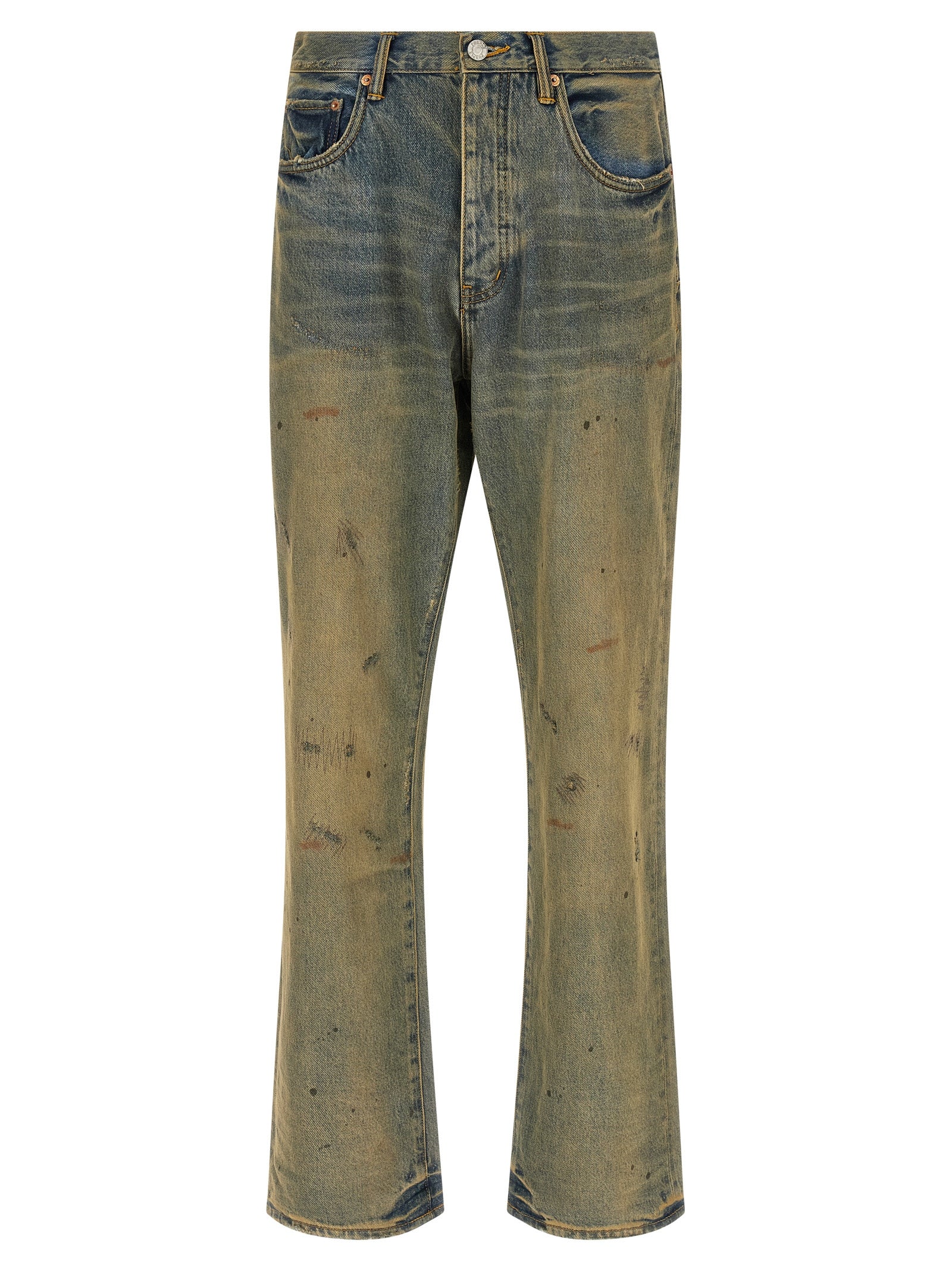 PURPLE Zweifarbige Baumwoll-Jeans im geraden Schnitt
