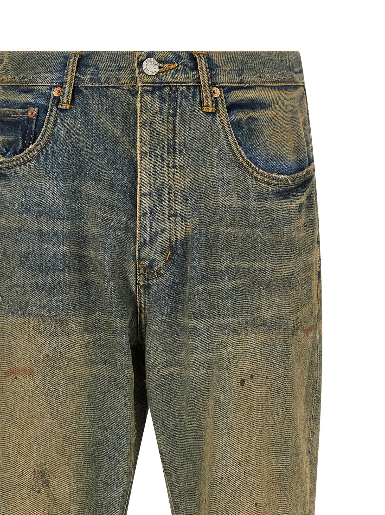 PURPLE Zweifarbige Baumwoll-Jeans im geraden Schnitt
