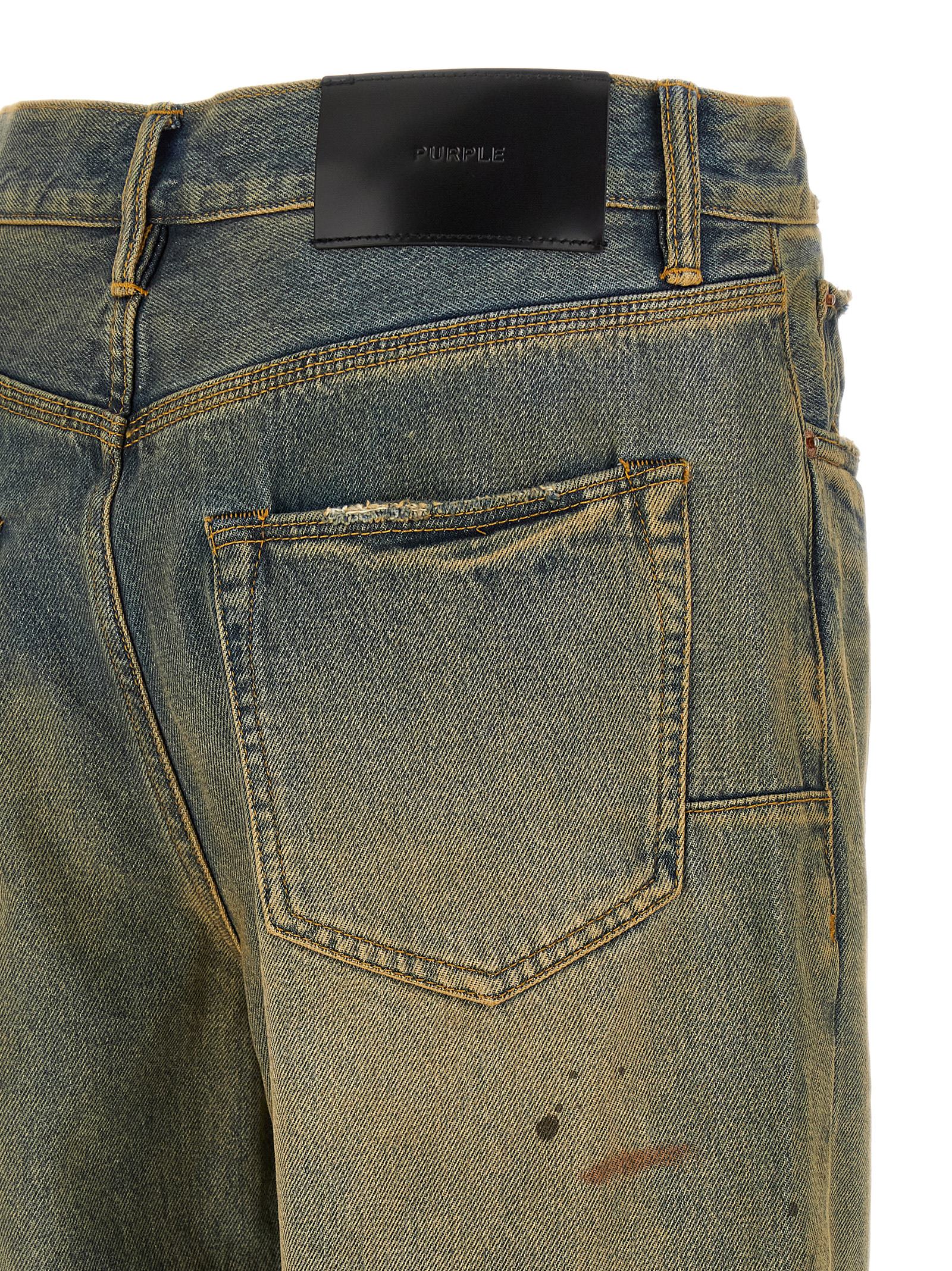 PURPLE Zweifarbige Baumwoll-Jeans im geraden Schnitt