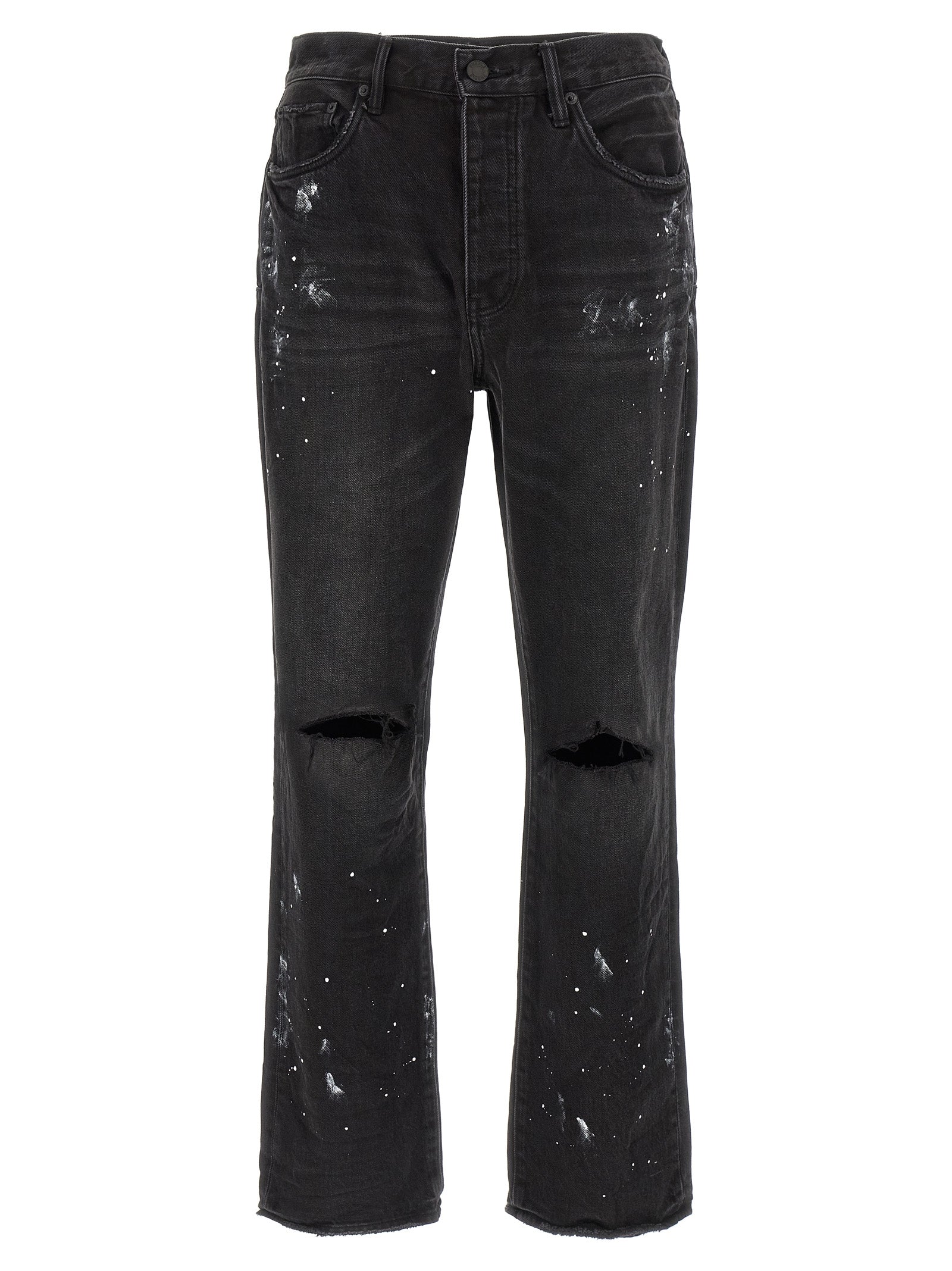 PURPLE Schwarze Baumwoll-Jeans mit geradem Bein