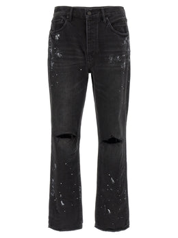 PURPLE Schwarze Baumwoll-Jeans mit geradem Bein