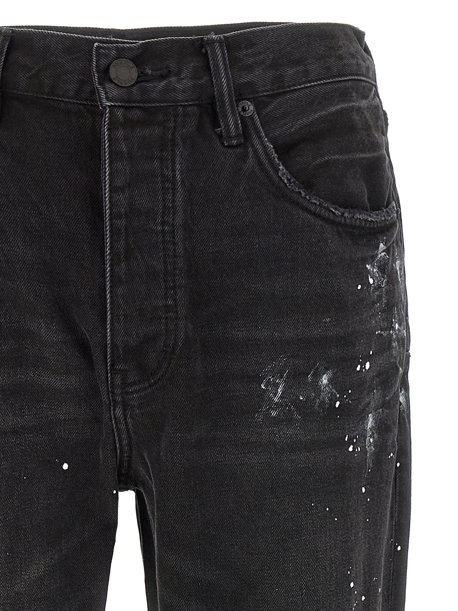 PURPLE Schwarze Baumwoll-Jeans mit geradem Bein