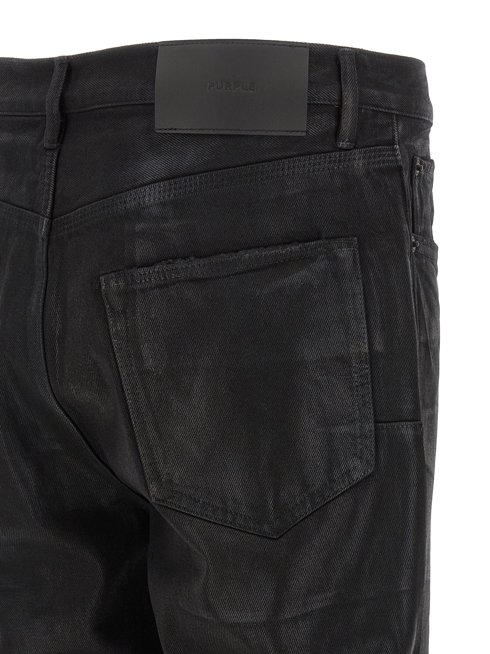 PURPLE Schwarze Baumwoll-Schlagjeans