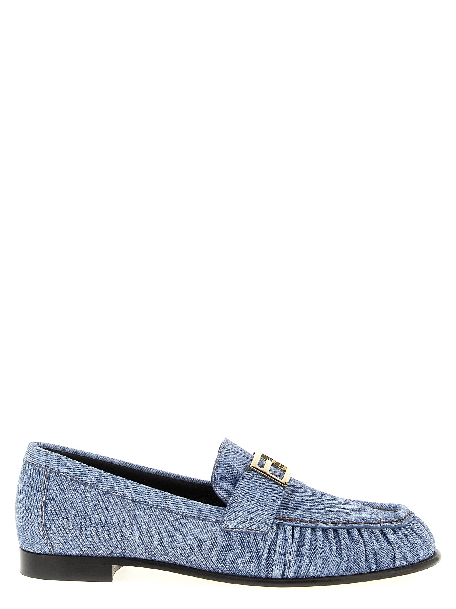 Fendi Mokassins aus blauem Kalbsleder