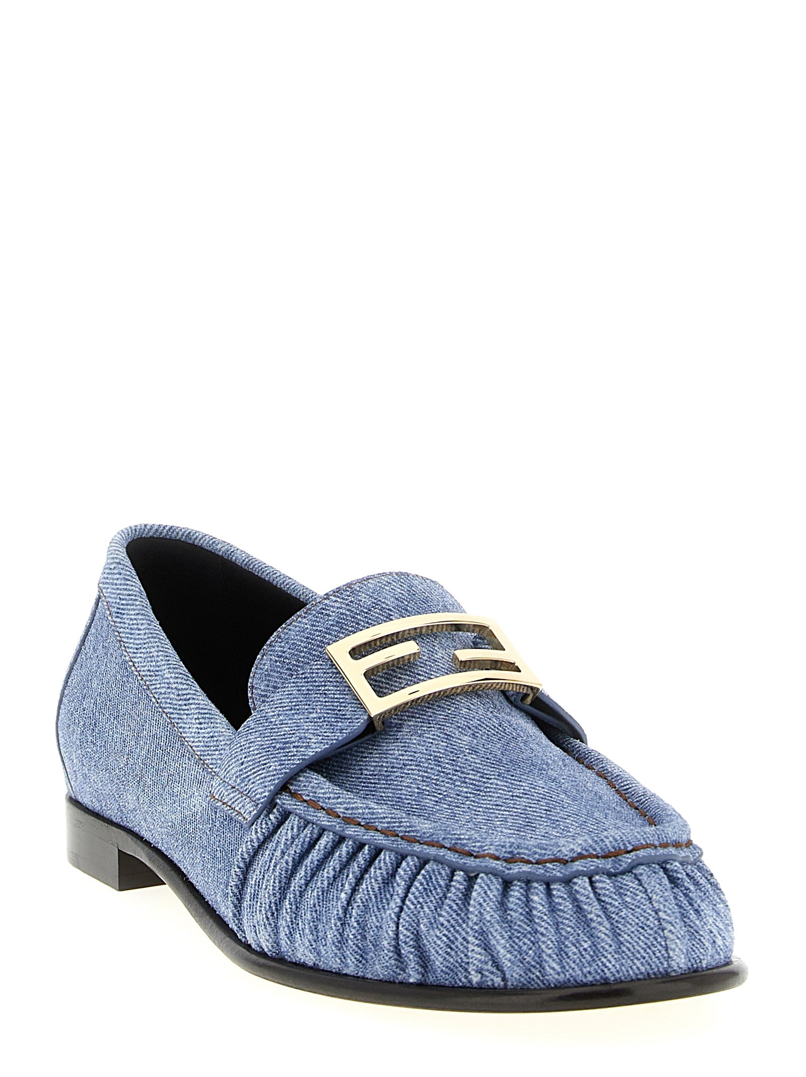 Fendi Mokassins aus blauem Kalbsleder