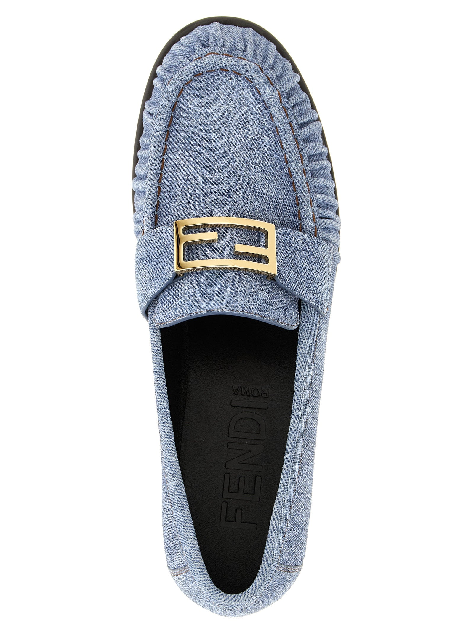 Fendi Mokassins aus blauem Kalbsleder