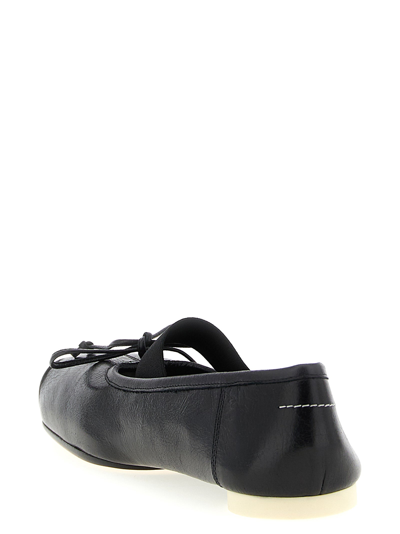 MM6 Maison Margiela Schwarze Ballerinas aus Kalbsleder