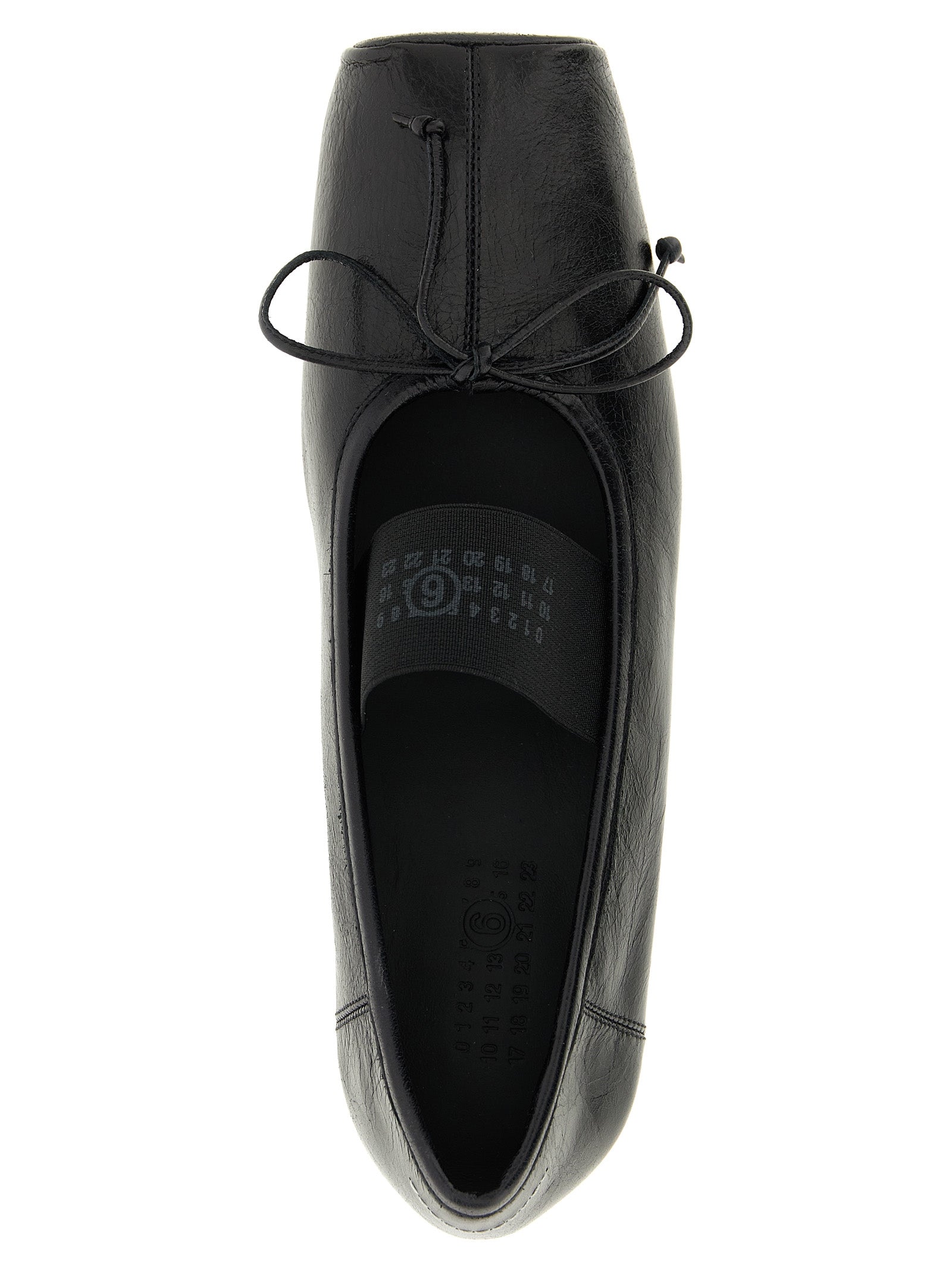 MM6 Maison Margiela Schwarze Ballerinas aus Kalbsleder