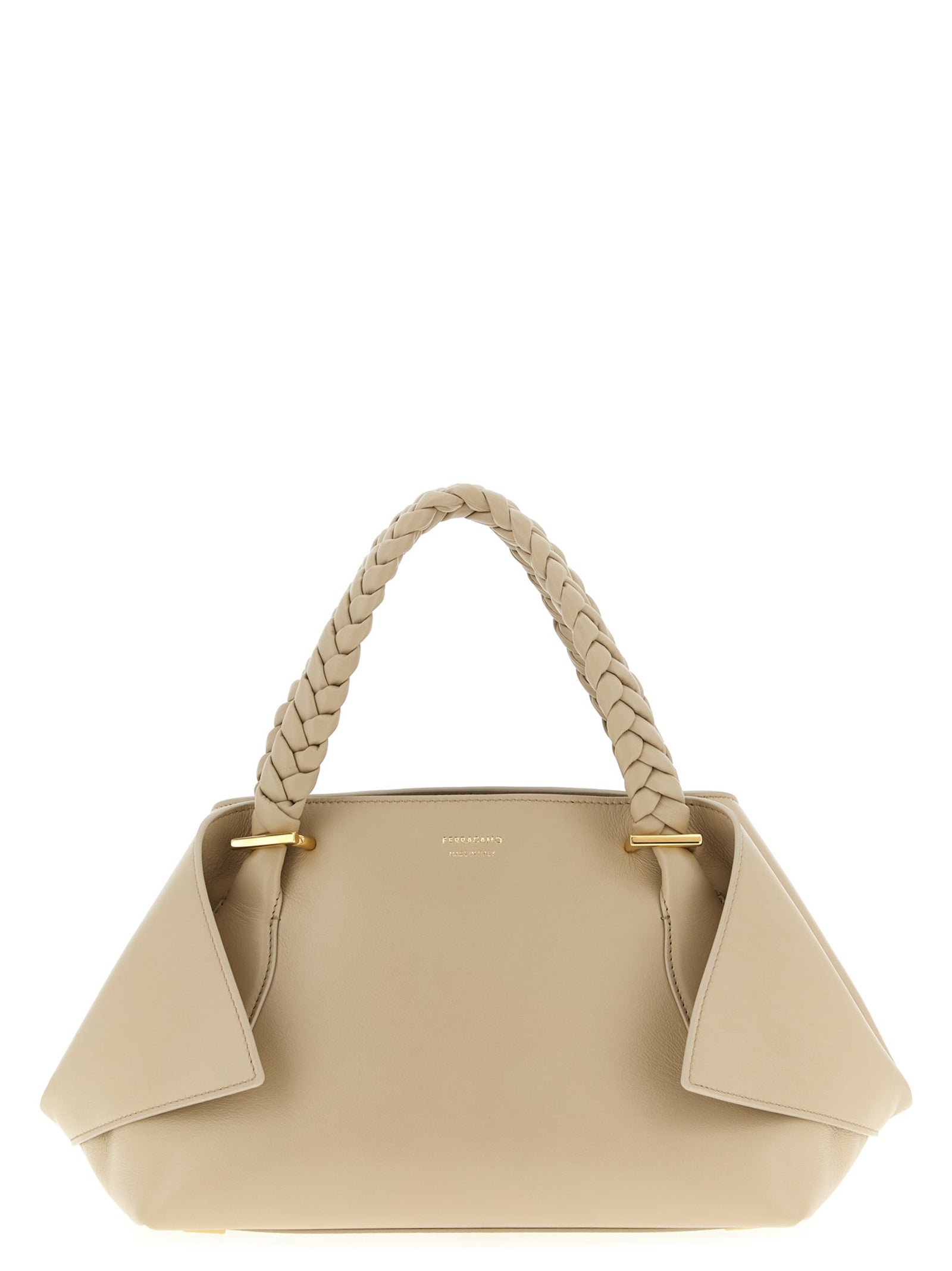 Ferragamo Graue Kalbsleder-Handtasche