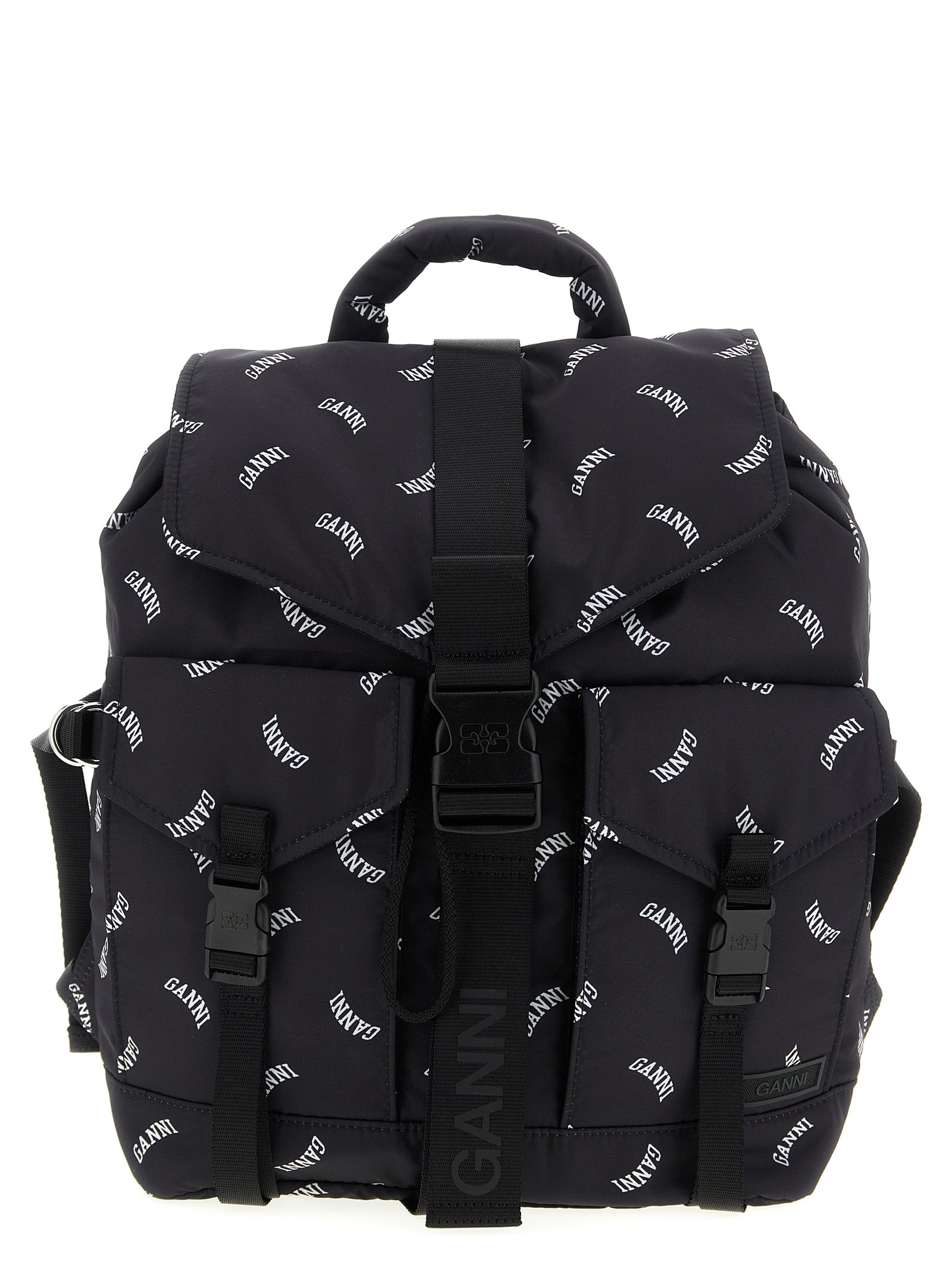 Ganni Schwarzer Rucksack aus Polyester