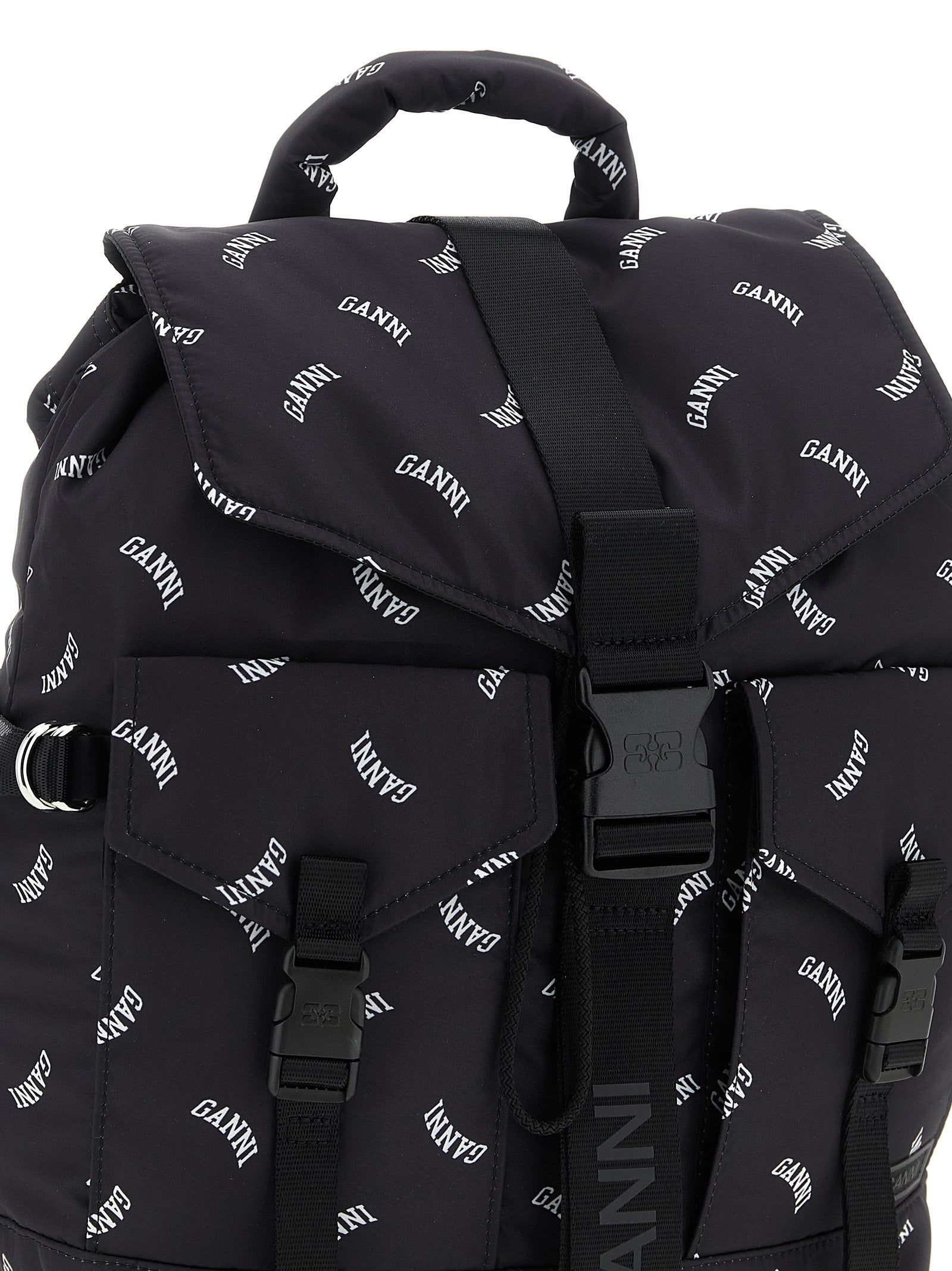 Ganni Schwarzer Rucksack aus Polyester