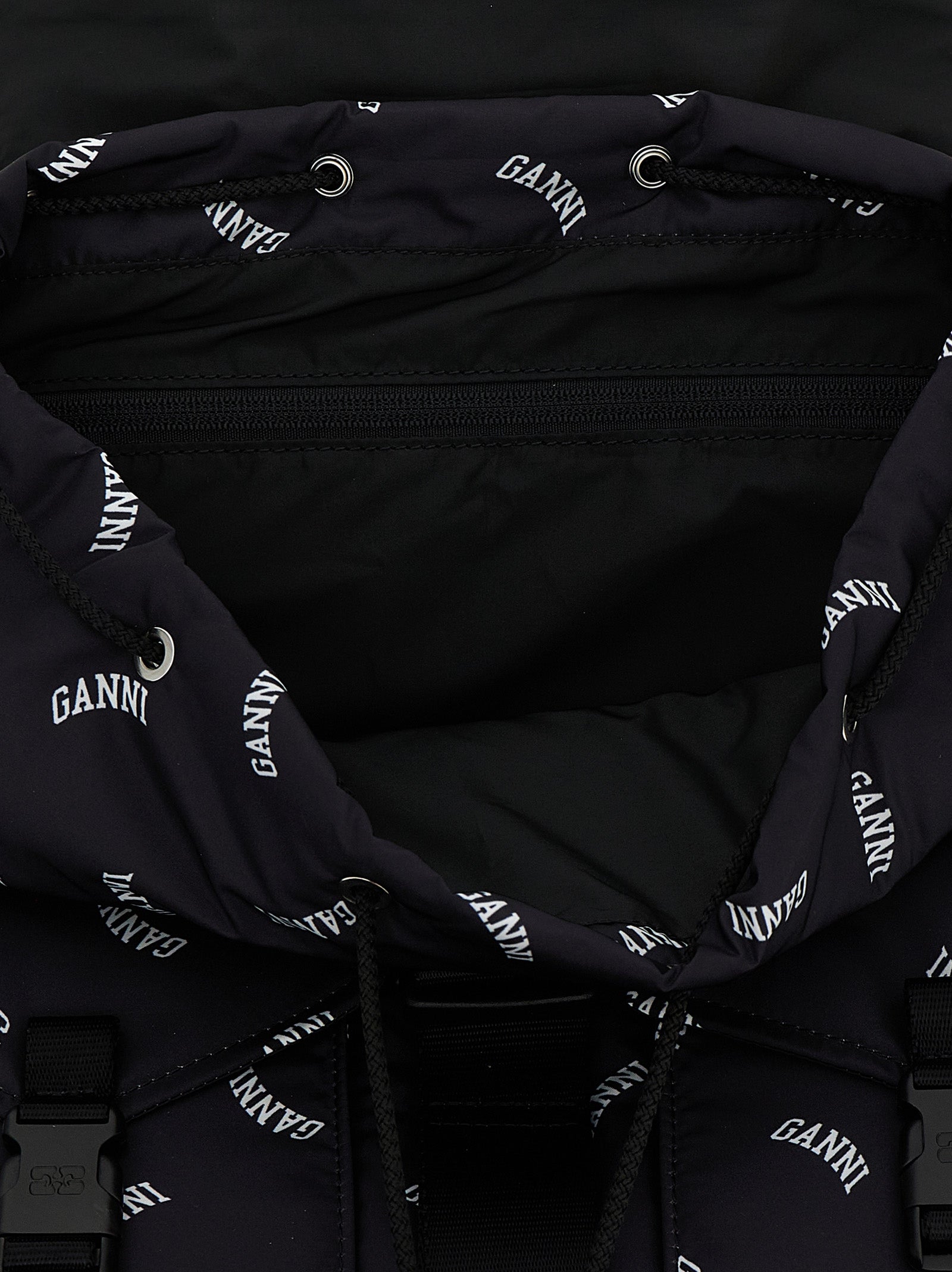 Ganni Schwarzer Rucksack aus Polyester
