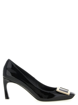 Roger Vivier Schwarze Pumps aus Kalbsleder mit mittlerem Absatz