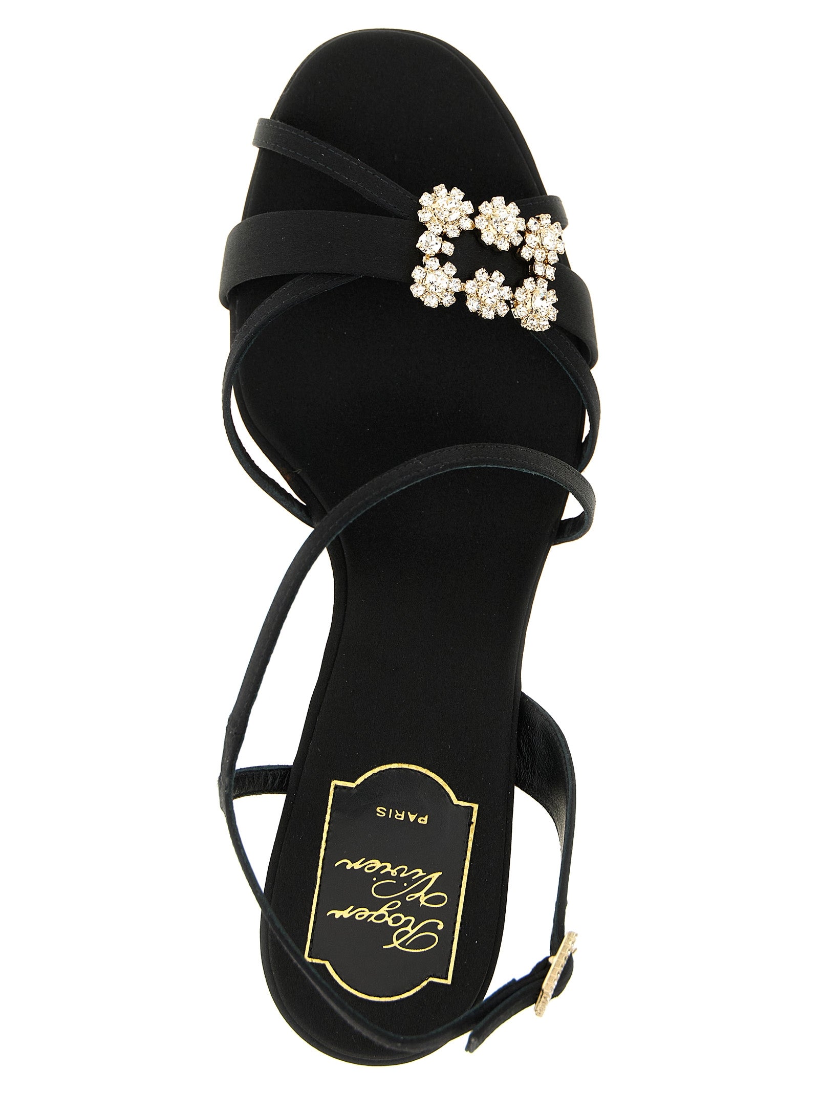 Roger Vivier Schwarze Sandalen mit Stilettoabsatz aus Viskose