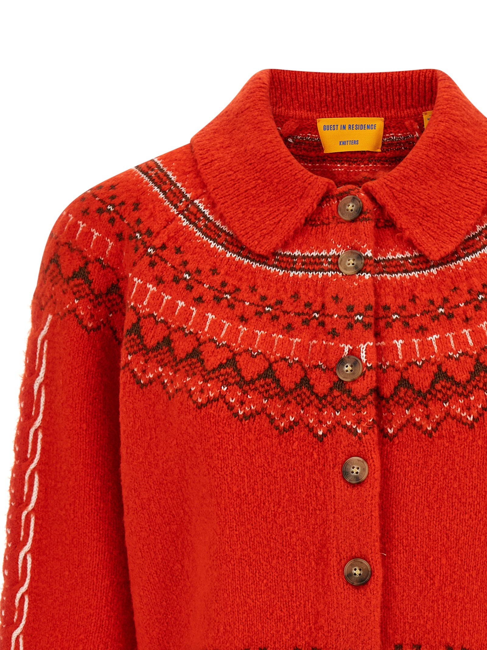 Guest in Residence Mehrfarbige Wollstrickjacke
