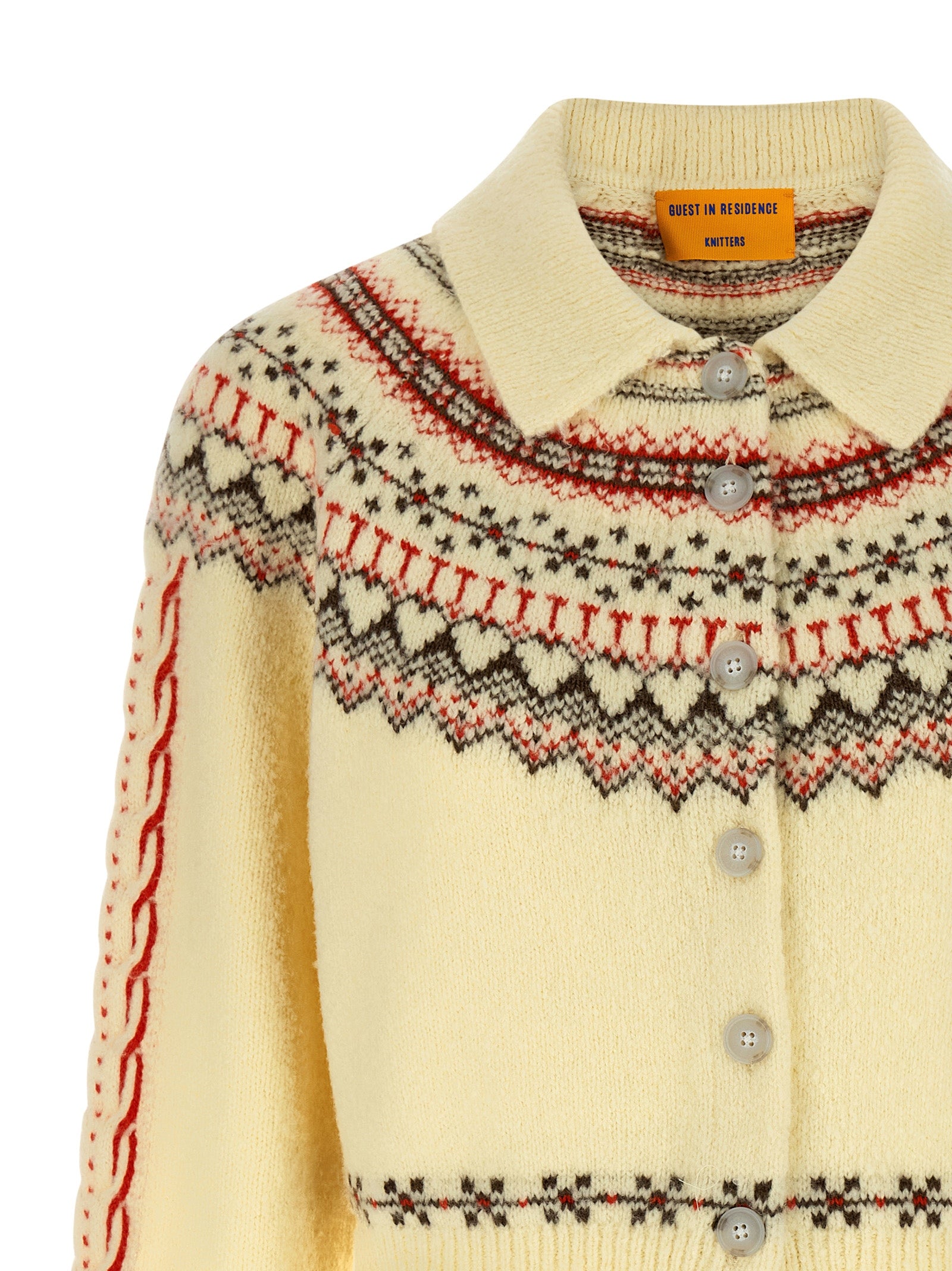 Guest in Residence Mehrfarbige Wollstrickjacke