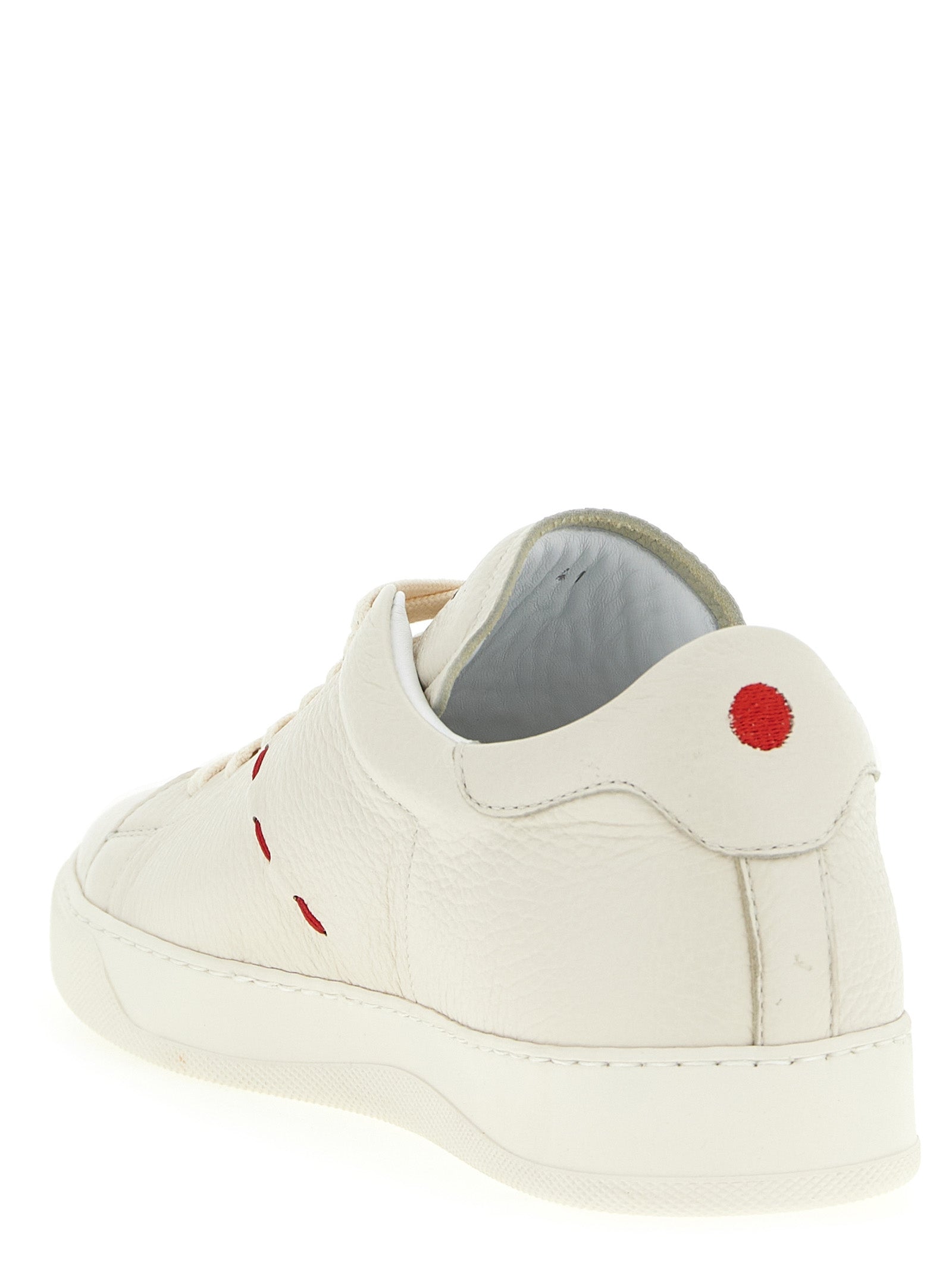 Kiton Weiße Nubukleder Low-Top-Sneaker