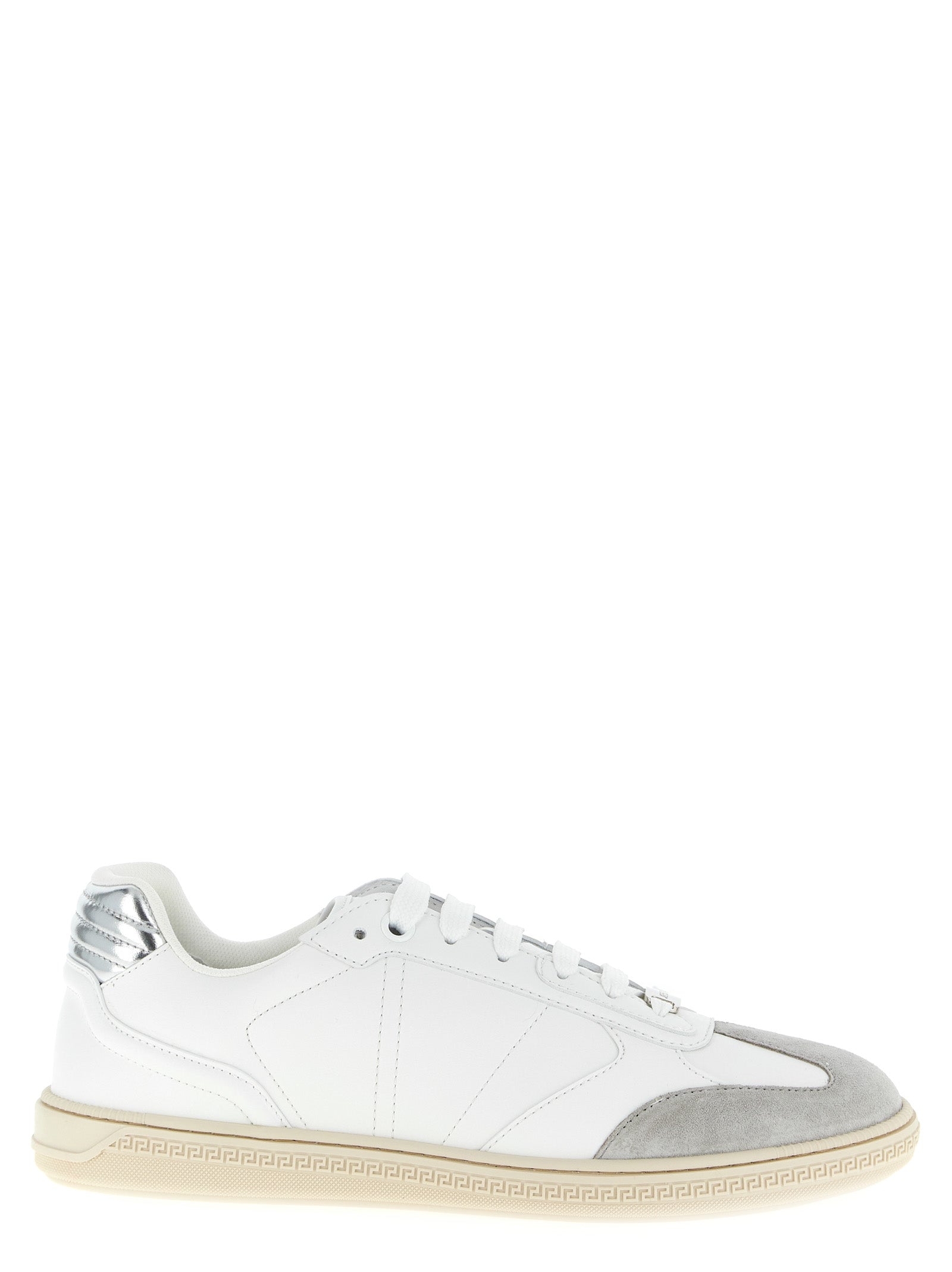 Versace Weiße Kalbsleder Low-Top-Sneaker