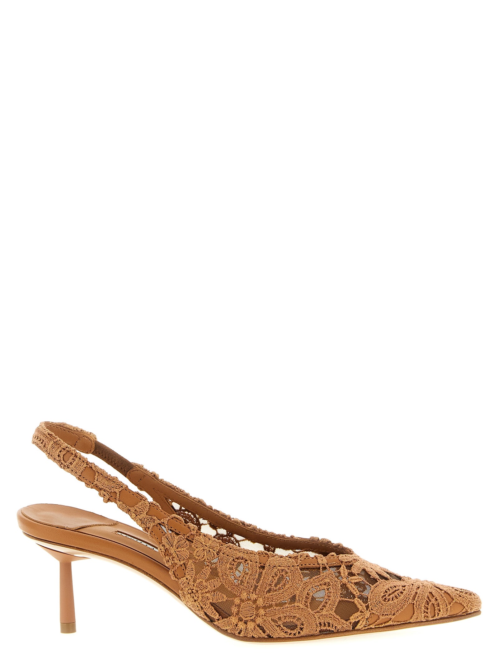 LE SILLA Braune Pumps aus Baumwolle mit mittlerem Absatz