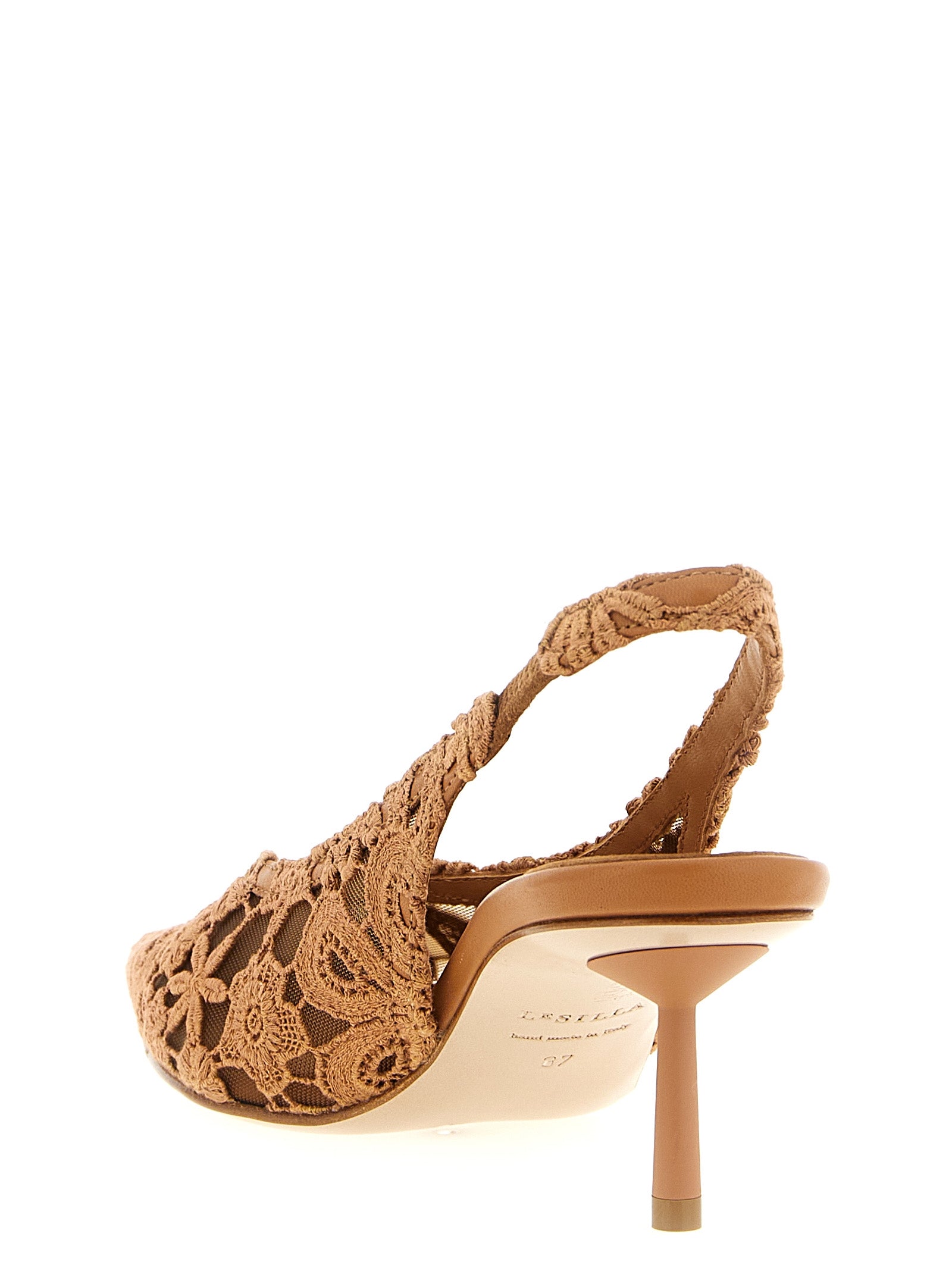 LE SILLA Braune Pumps aus Baumwolle mit mittlerem Absatz