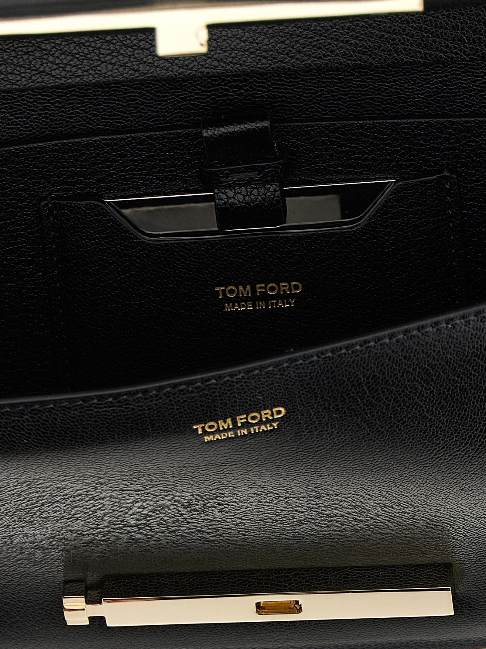 Tom Ford Schwarze Umhängetasche aus Ziegenleder