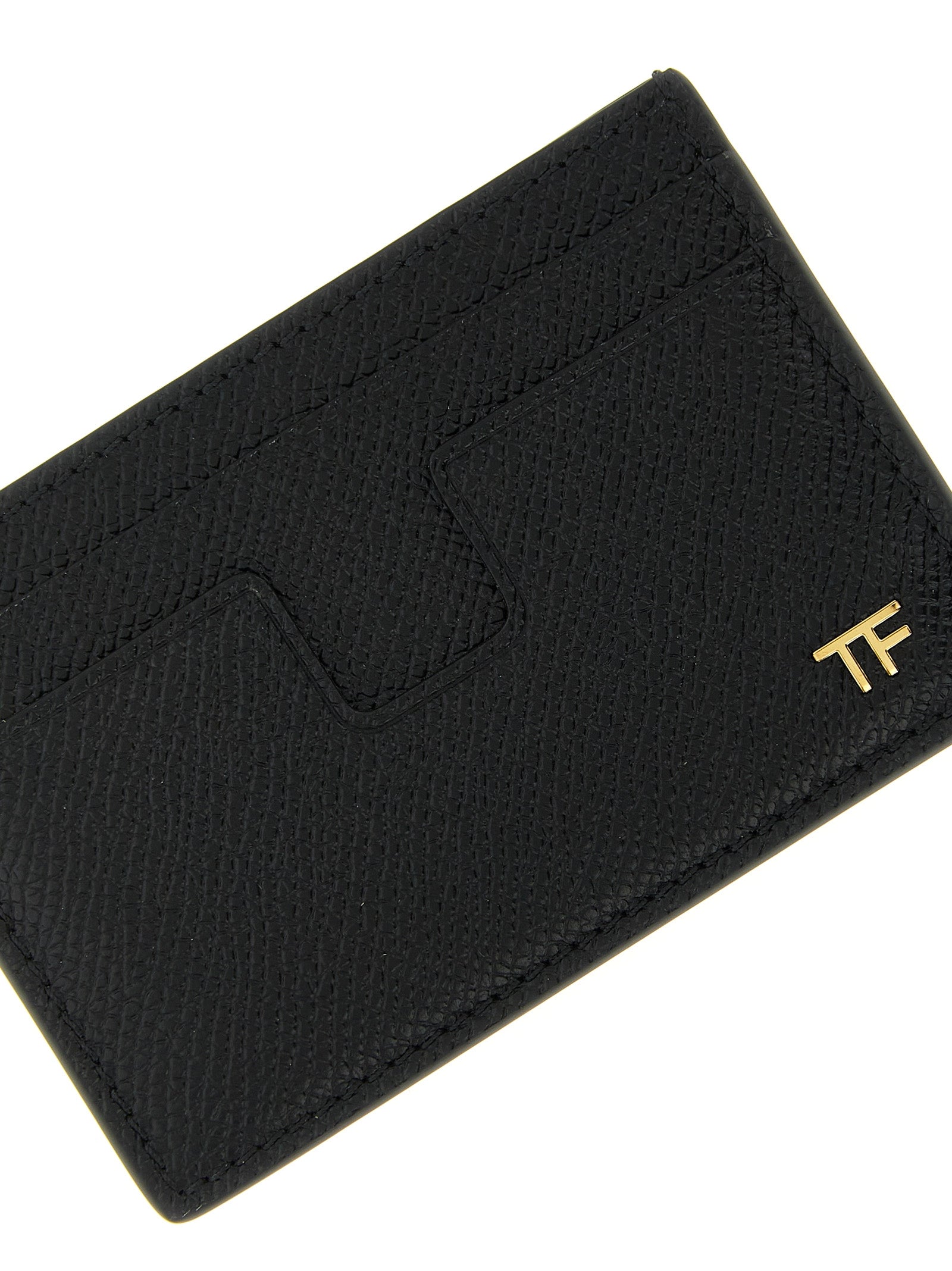 Tom Ford Schwarzer Kalbsleder-Kartenetui