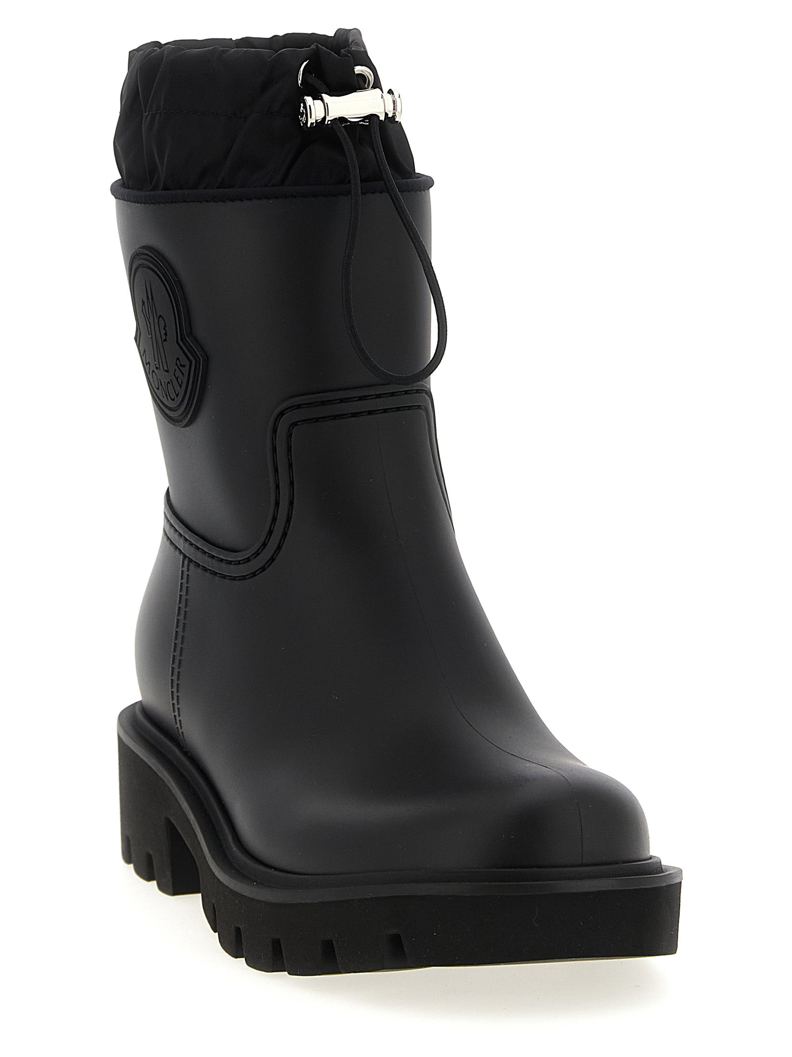 Moncler Schwarze PVC-Stiefeletten