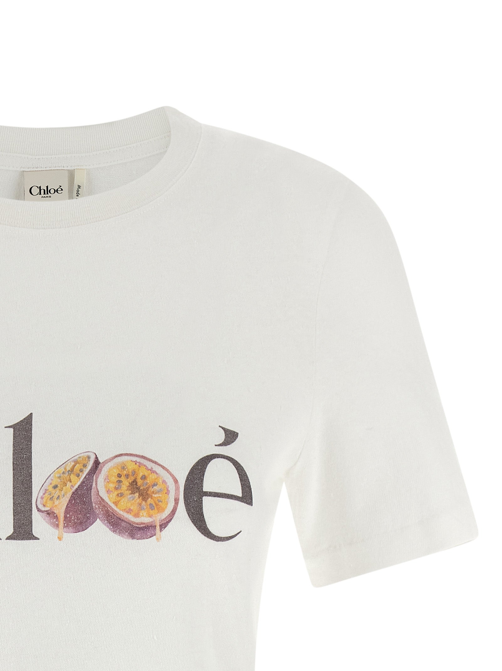 Chloé Weißes Baumwoll-T-Shirt