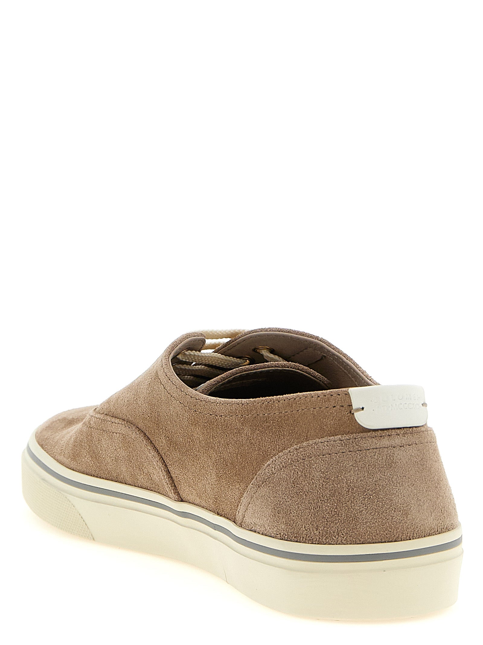 Brunello Cucinelli Beige Kalbsleder Low-Top-Sneaker