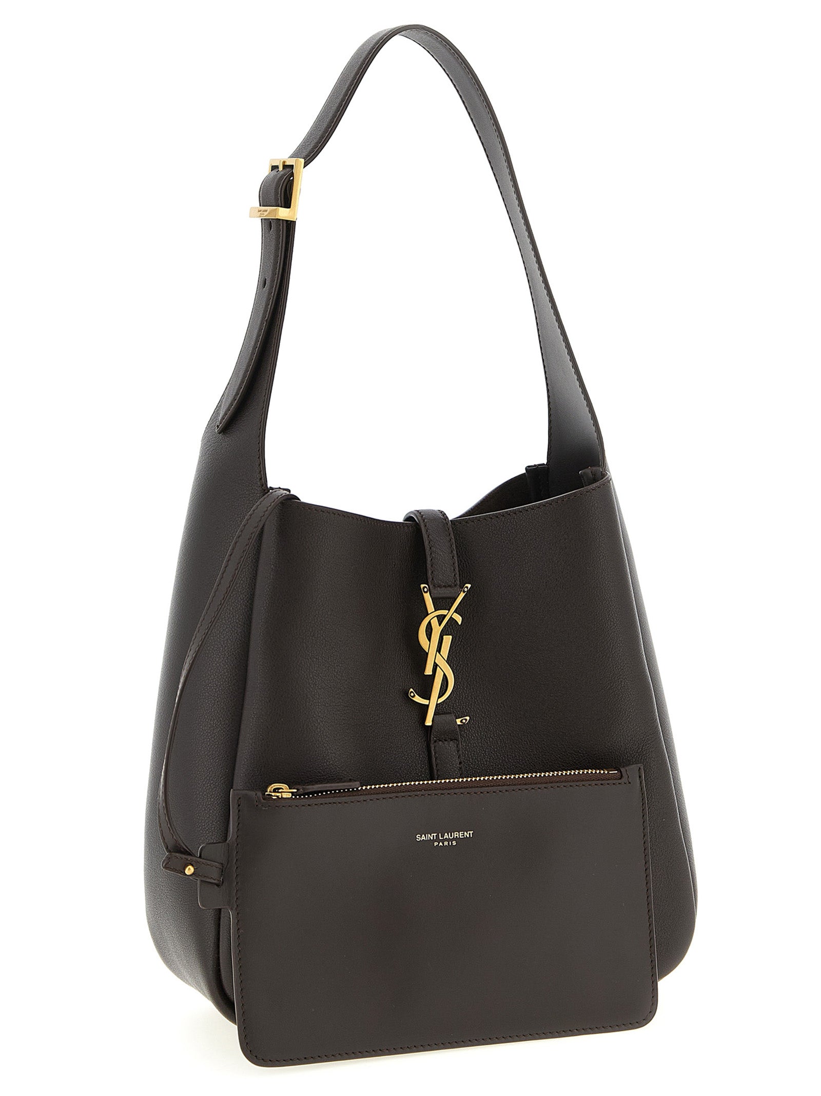 Saint Laurent Braunes Kalbsleder Damen Crossbody Tasche