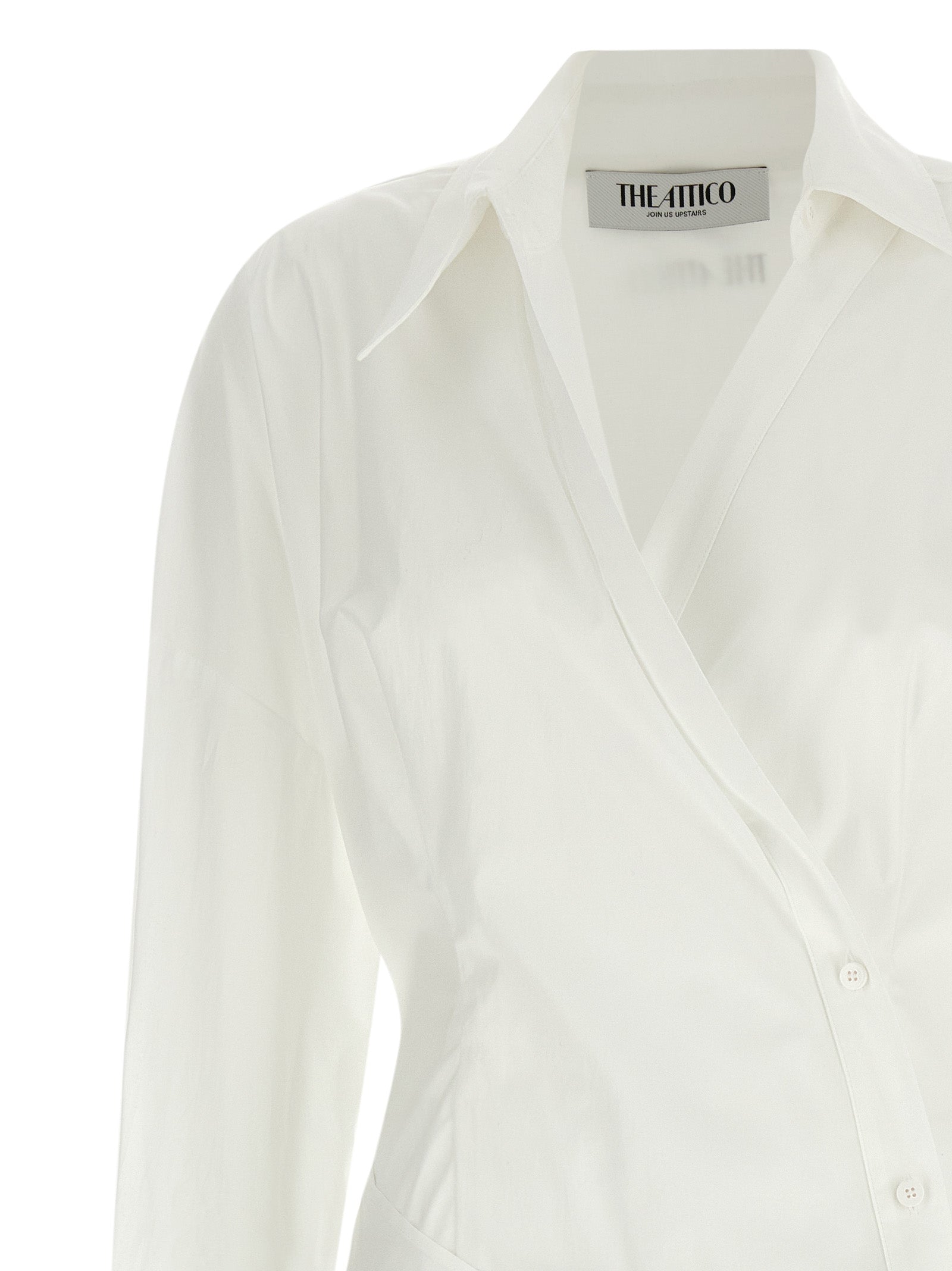The Attico Weißes Baumwoll-Kurzkleid