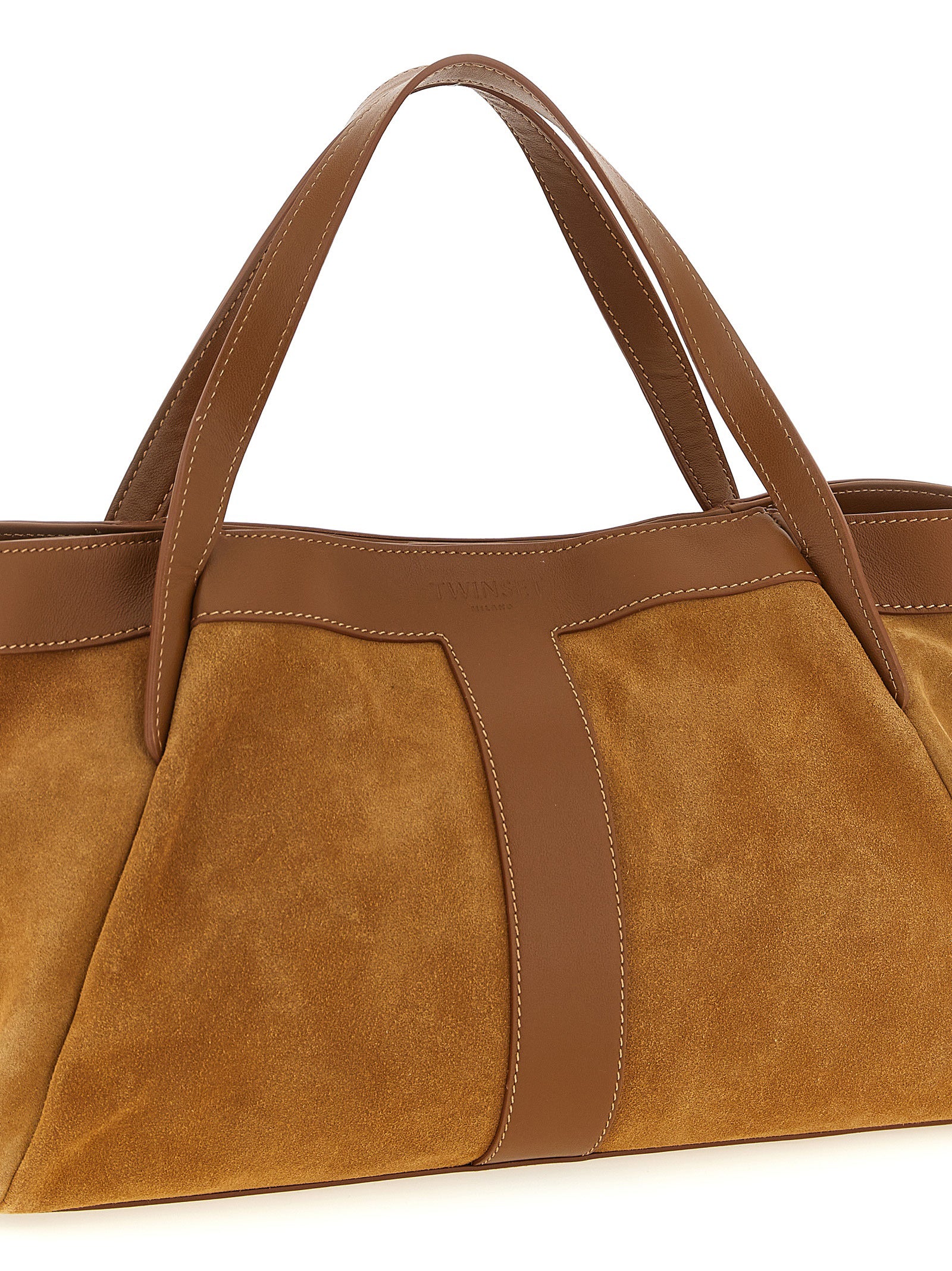 Twinset Schultertasche aus braunem Polyethylen