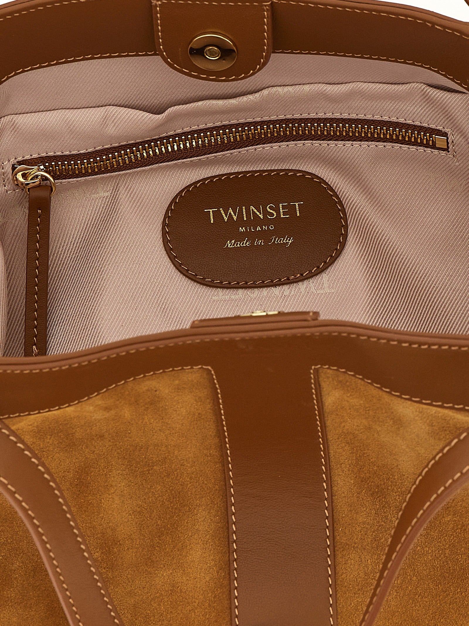 Twinset Schultertasche aus braunem Polyethylen