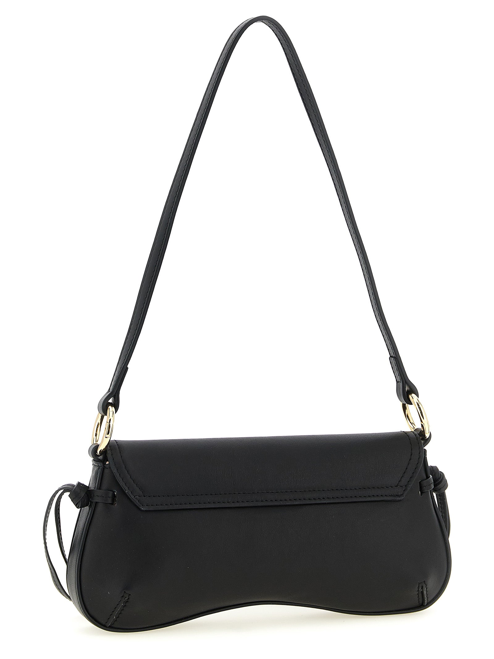Twinset Schwarze Leder Umhängetasche