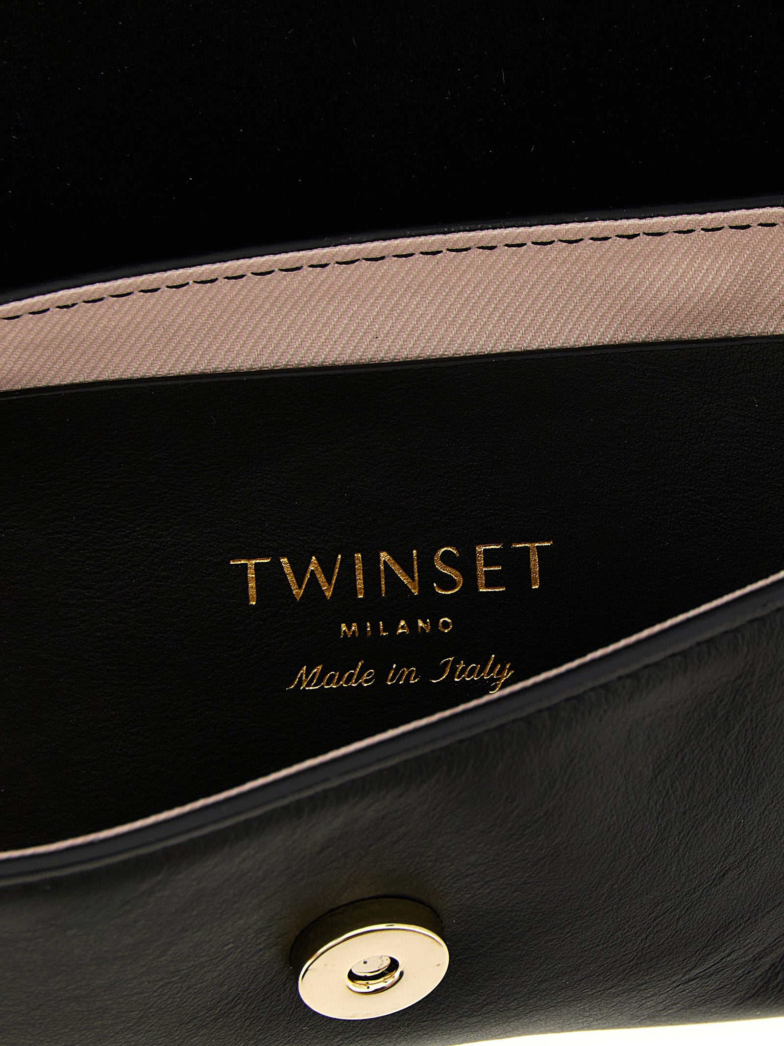 Twinset Schwarze Leder Umhängetasche