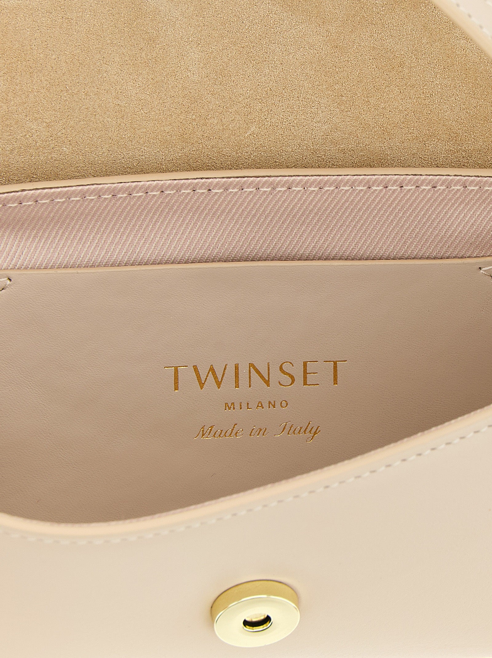 Twinset Weiße Leder Schultertasche