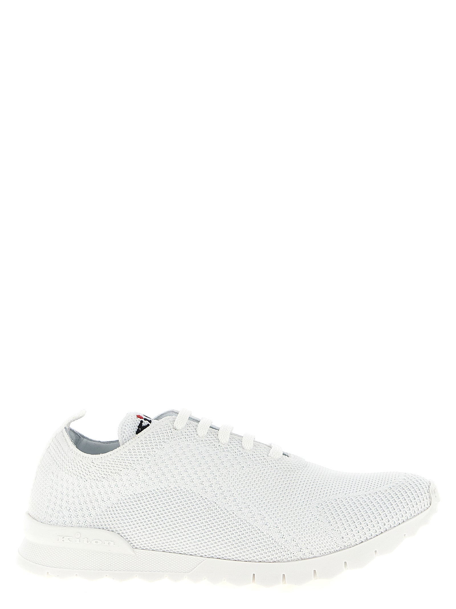 Kiton Weiße Sneaker aus Baumwolle im Athletic-Look