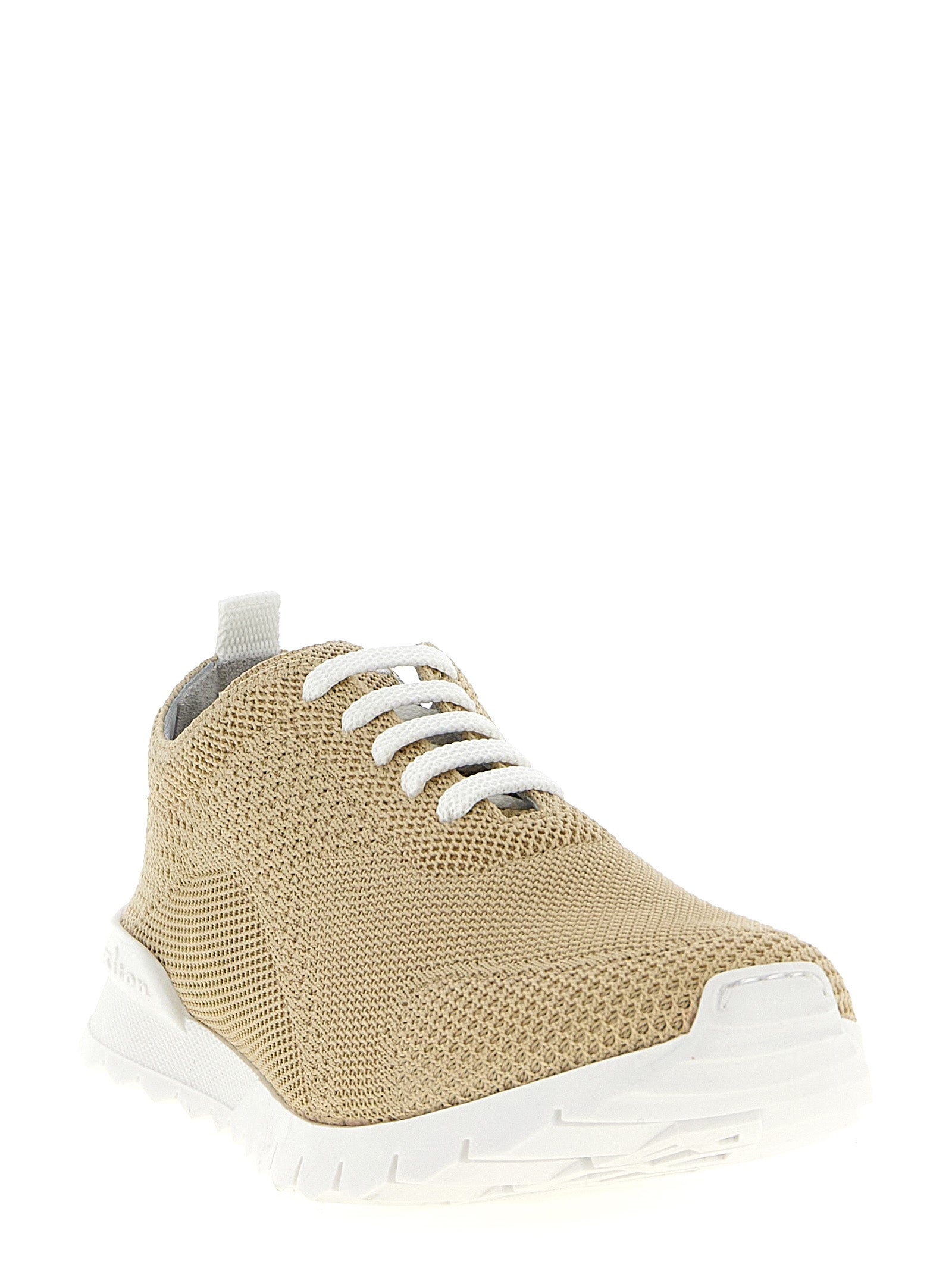 Kiton Beigefarbene Baumwoll-Sportschuhe