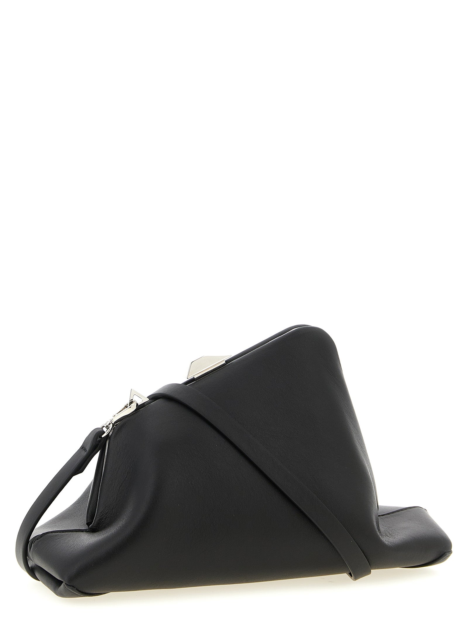 The Attico Schwarze Kalbsleder-Clutch