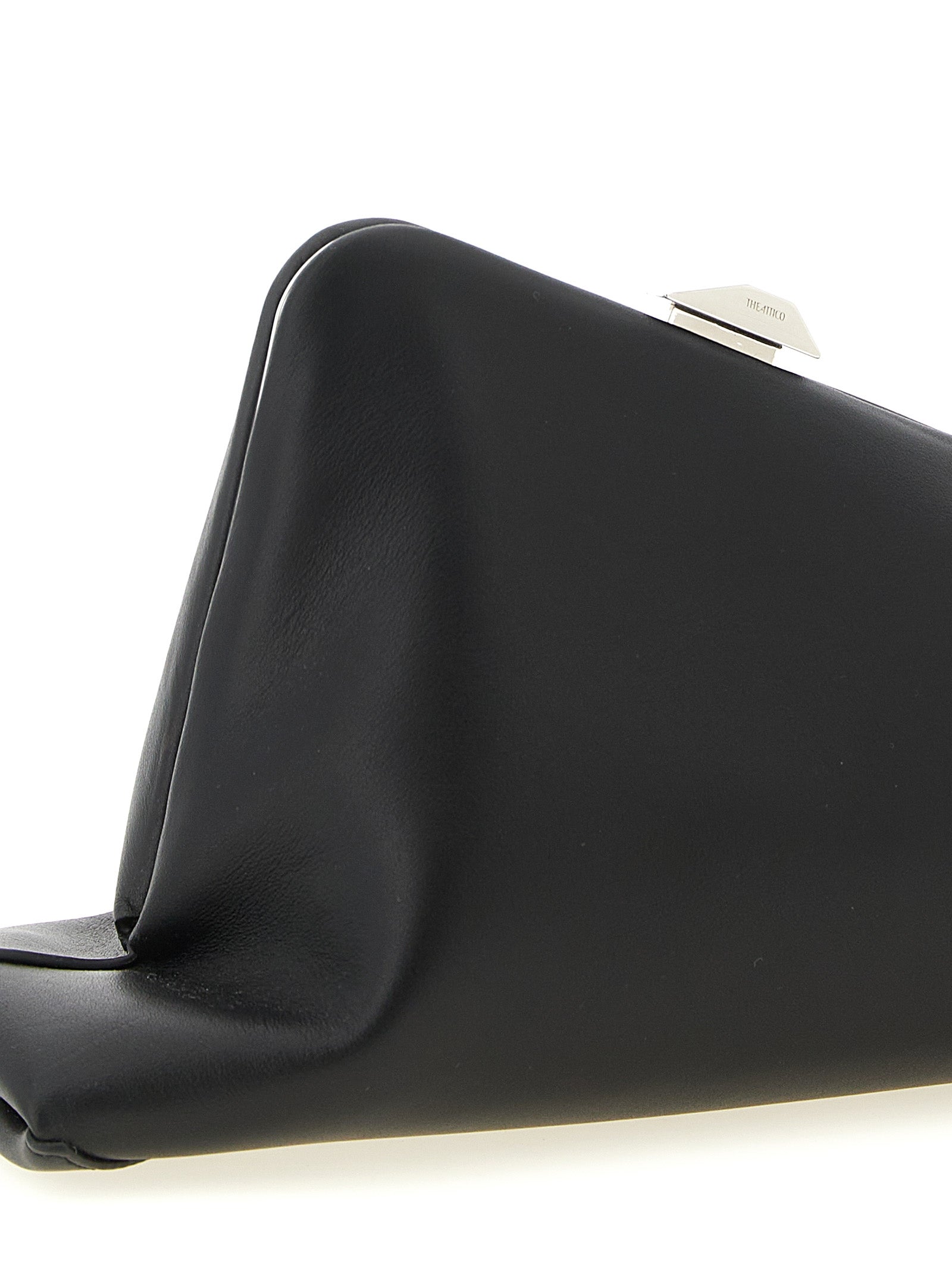 The Attico Schwarze Kalbsleder-Clutch