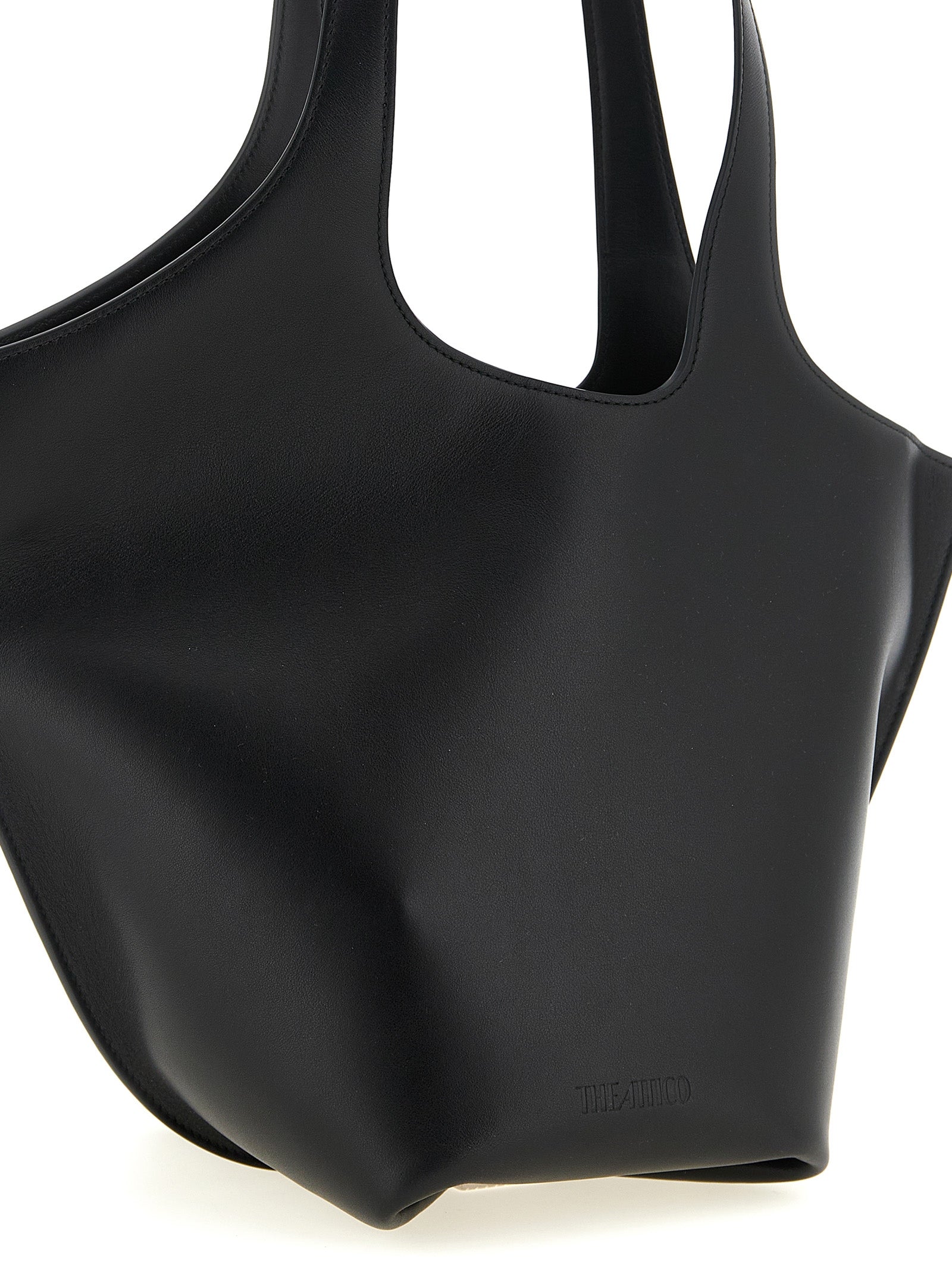 The Attico Schwarze Kalbsleder-Schultertasche