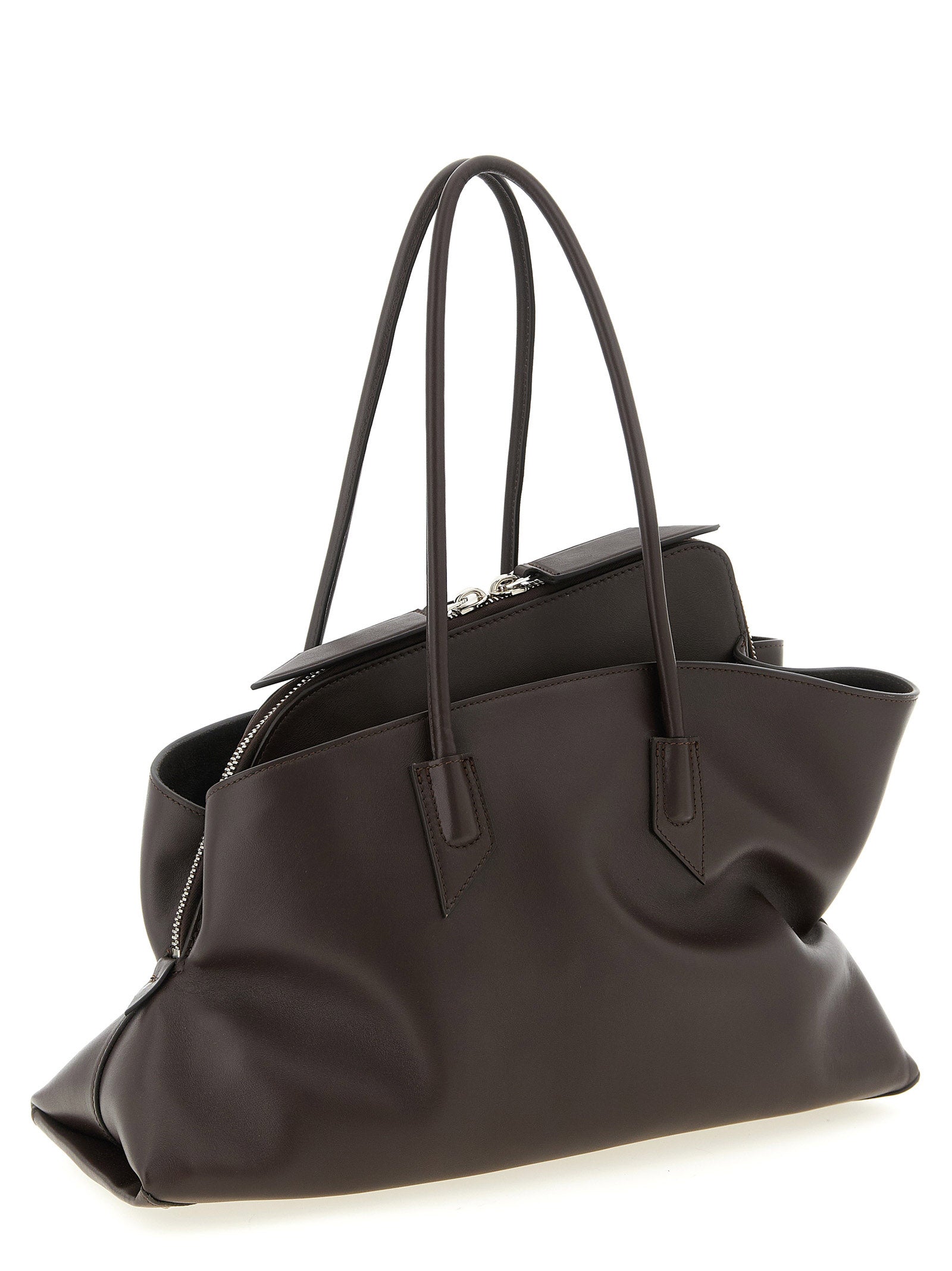 The Attico Braunes Kalbsleder Damen Crossbody Tasche